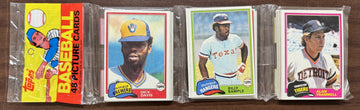 1981 Topps Baseball Rack Pack W/ Alan Trammell on Top