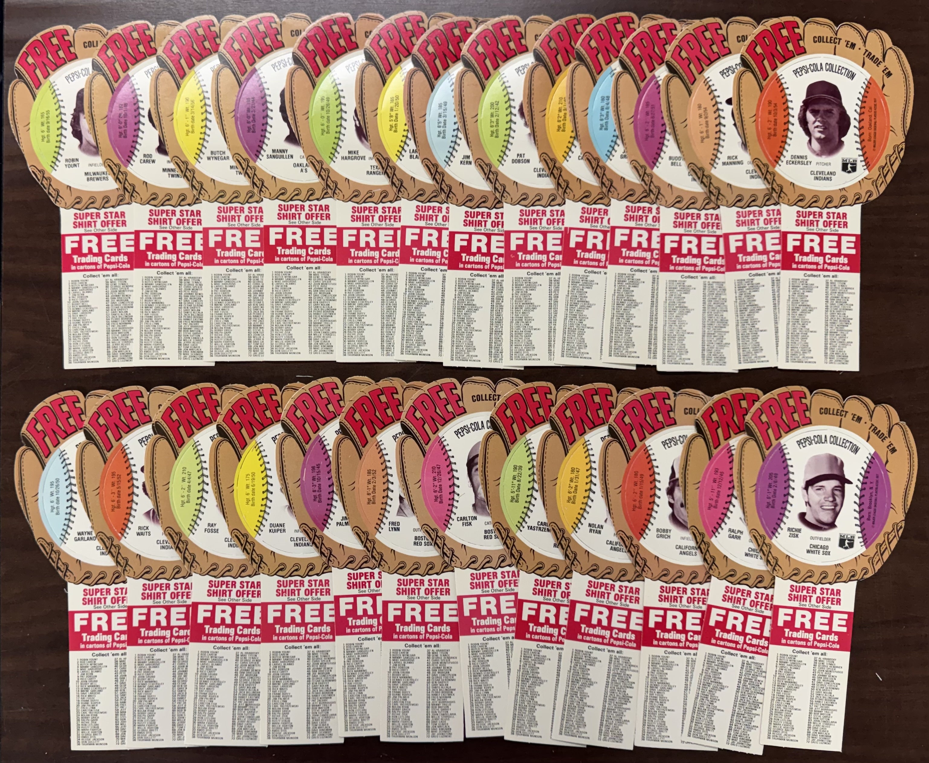1977 Pepsi-Cola Baseball Glove Disc Complete Set (70/70) NM