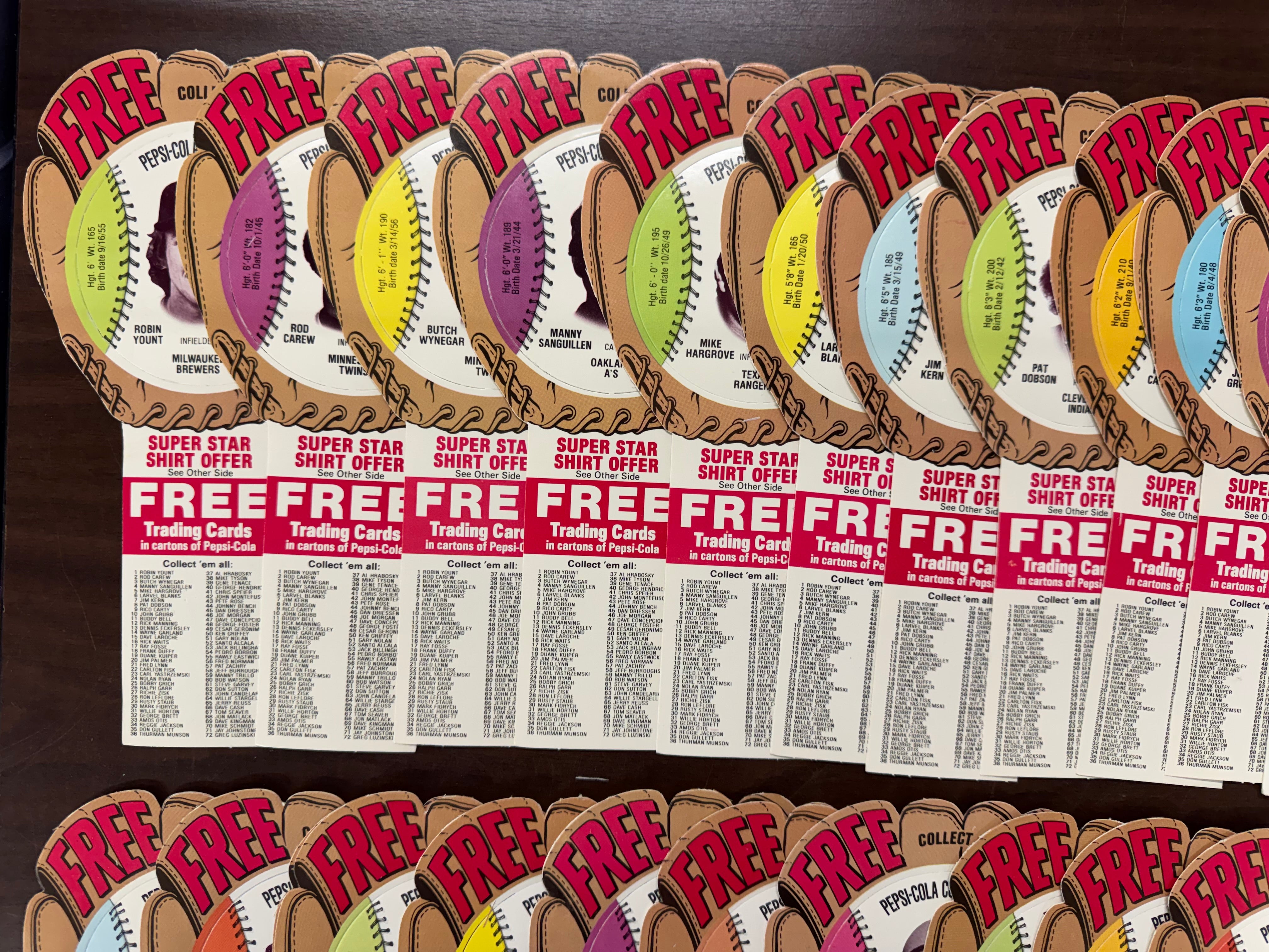 1977 Pepsi-Cola Baseball Glove Disc Complete Set (70/70) NM