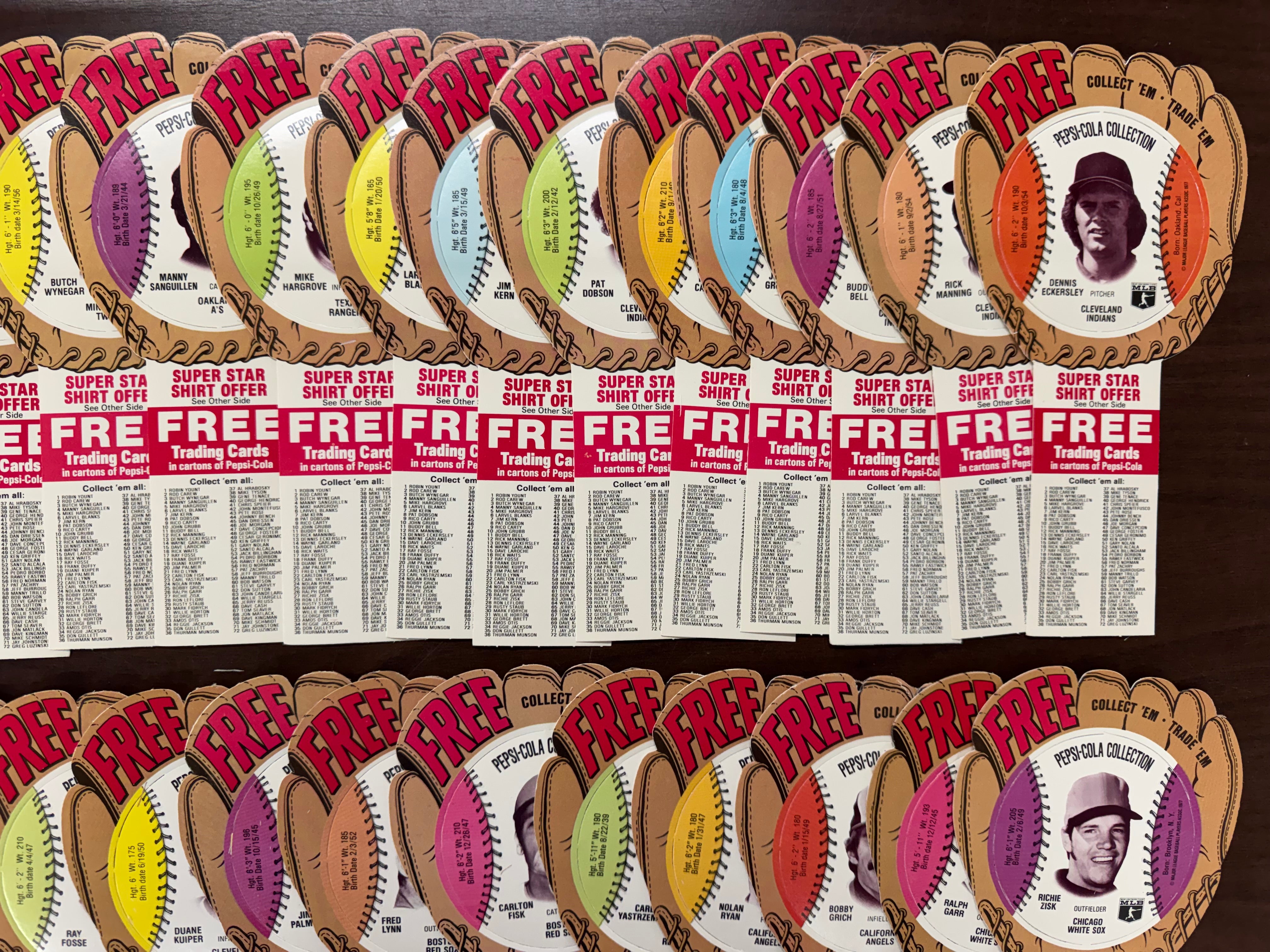 1977 Pepsi-Cola Baseball Glove Disc Complete Set (70/70) NM