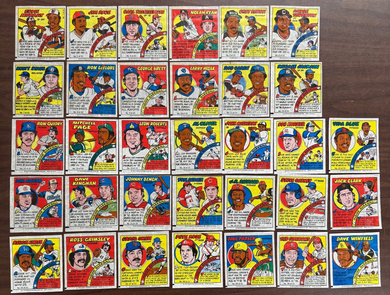 1979 Topps Baseball Comics Complete Set (33)