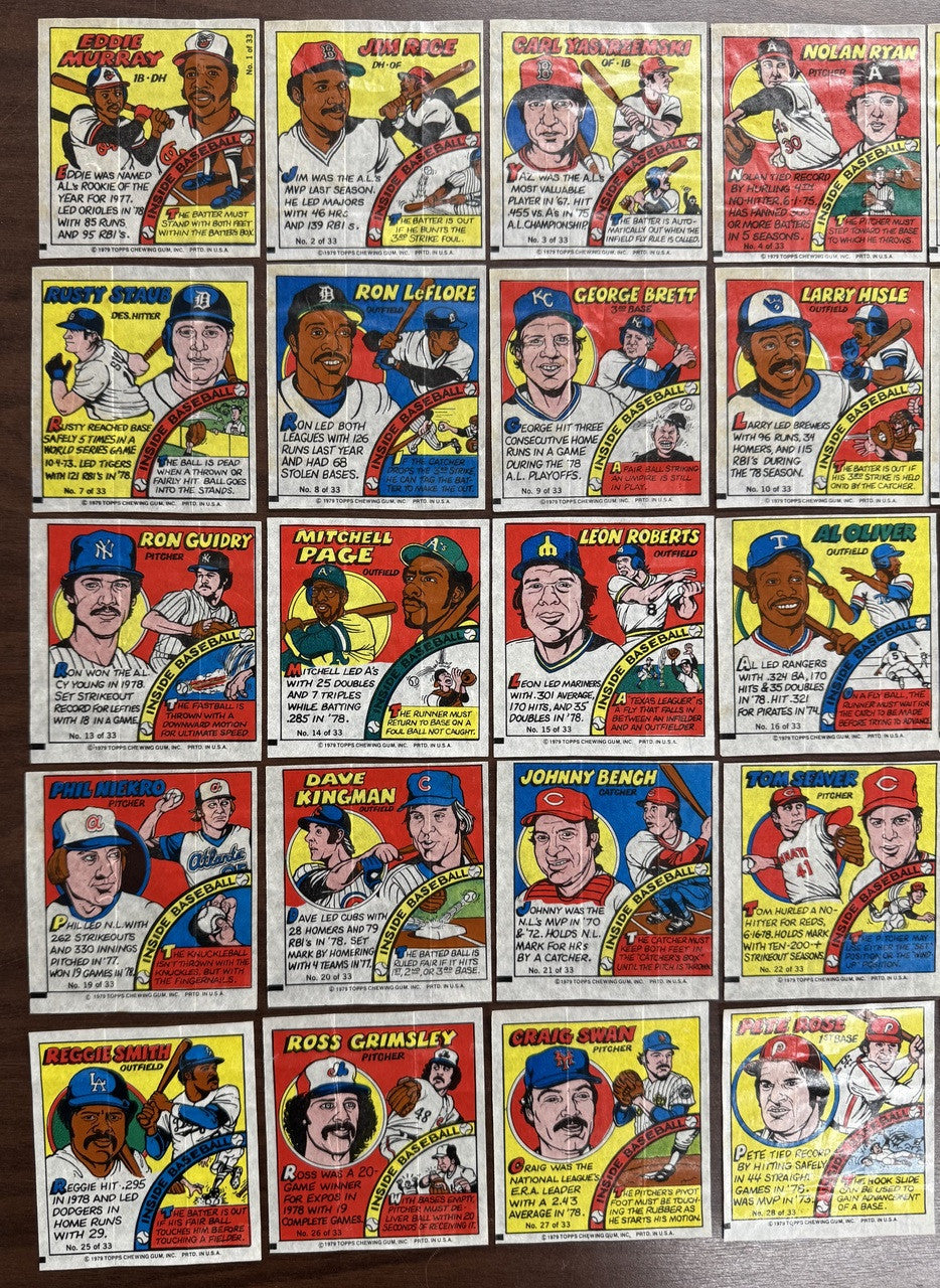 1979 Topps Baseball Comics Complete Set (33)