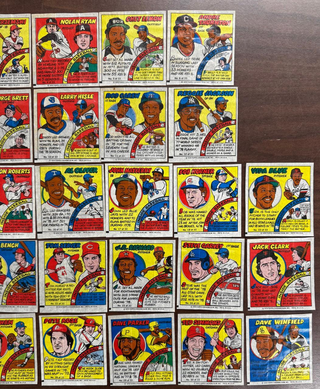 1979 Topps Baseball Comics Complete Set (33)