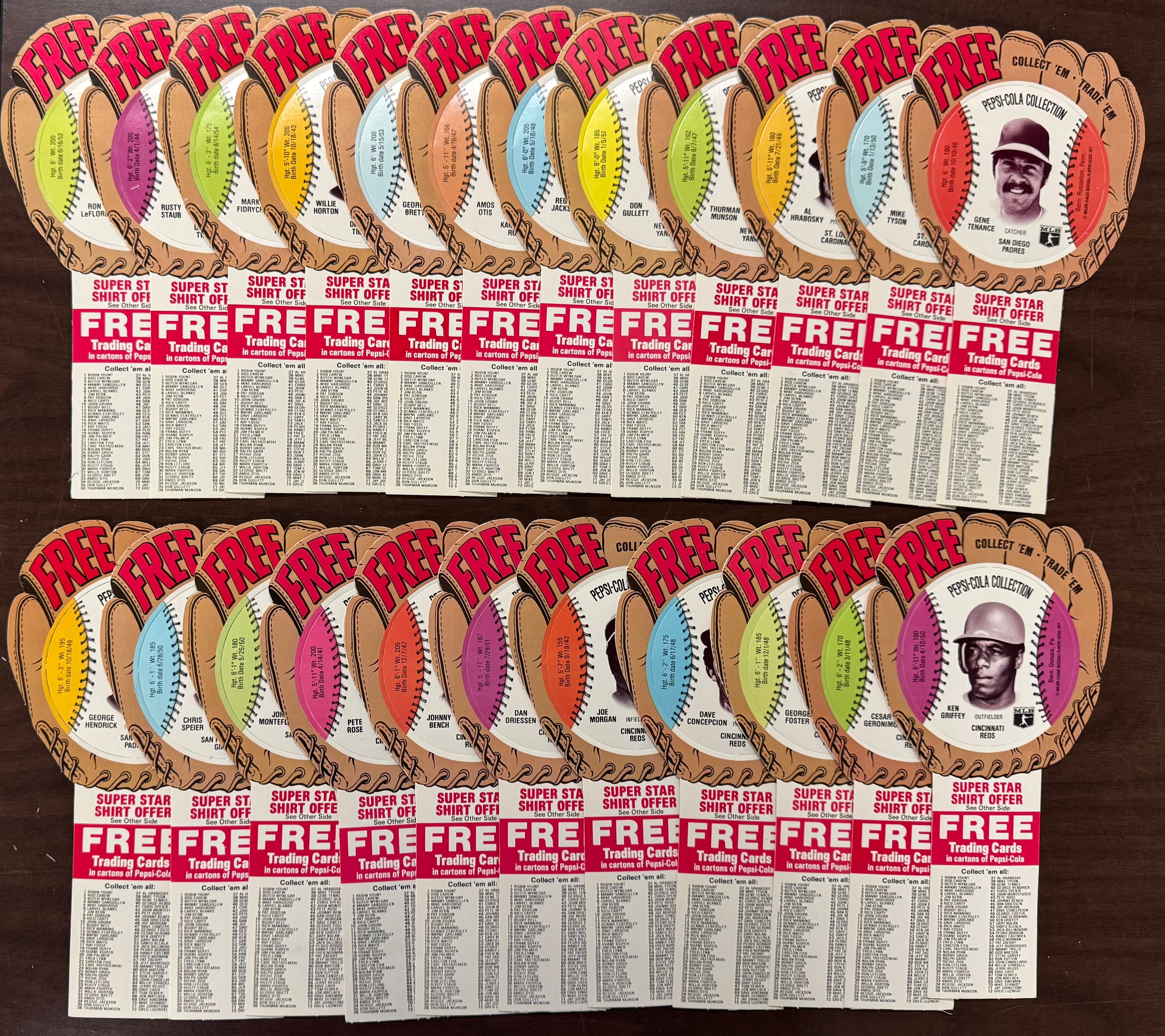 1977 Pepsi-Cola Baseball Glove Disc Complete Set (70/70) NM