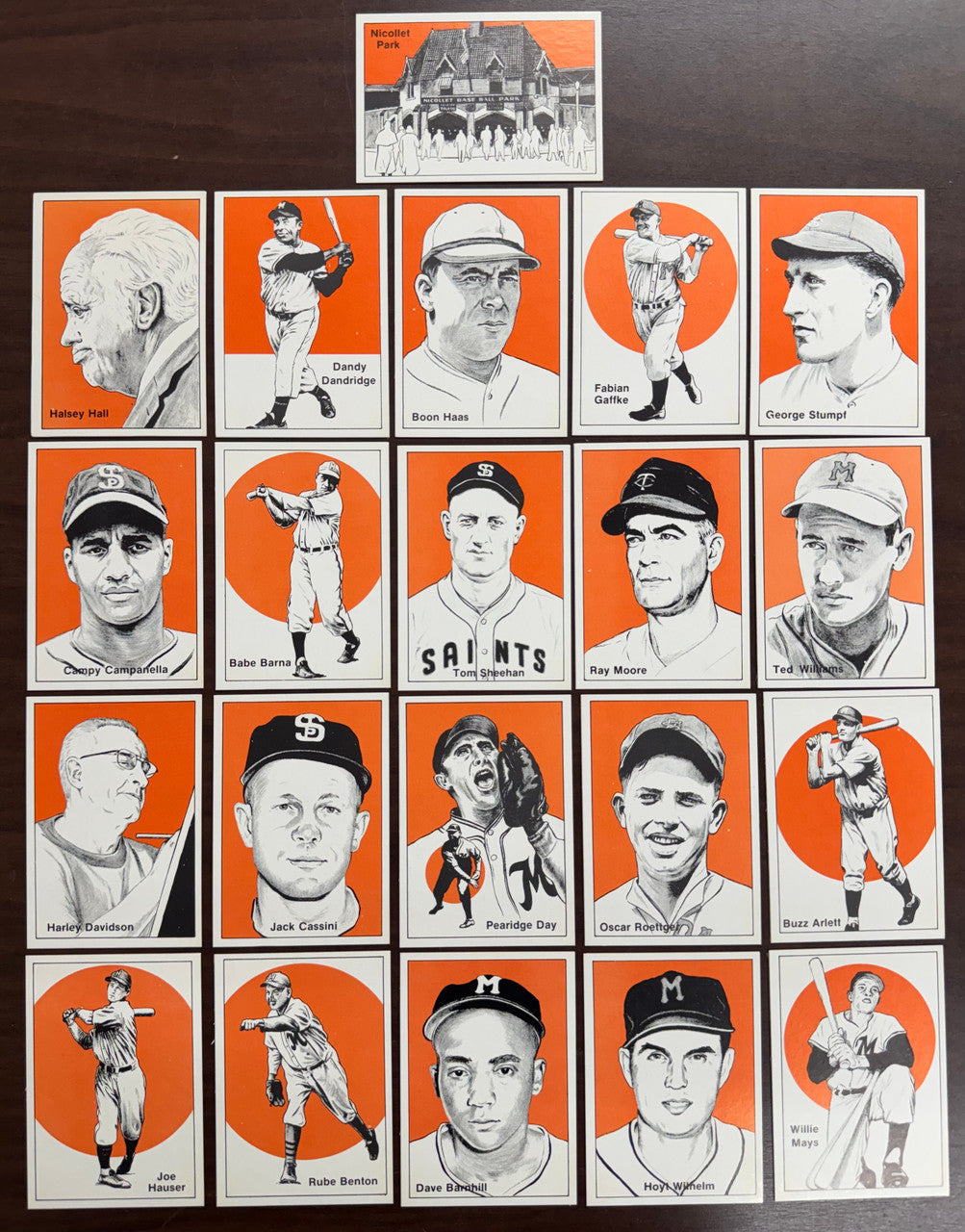1978 Olde Baseball Halsey Hall Recalls Complete Set (21) NM/MT Ted Williams
