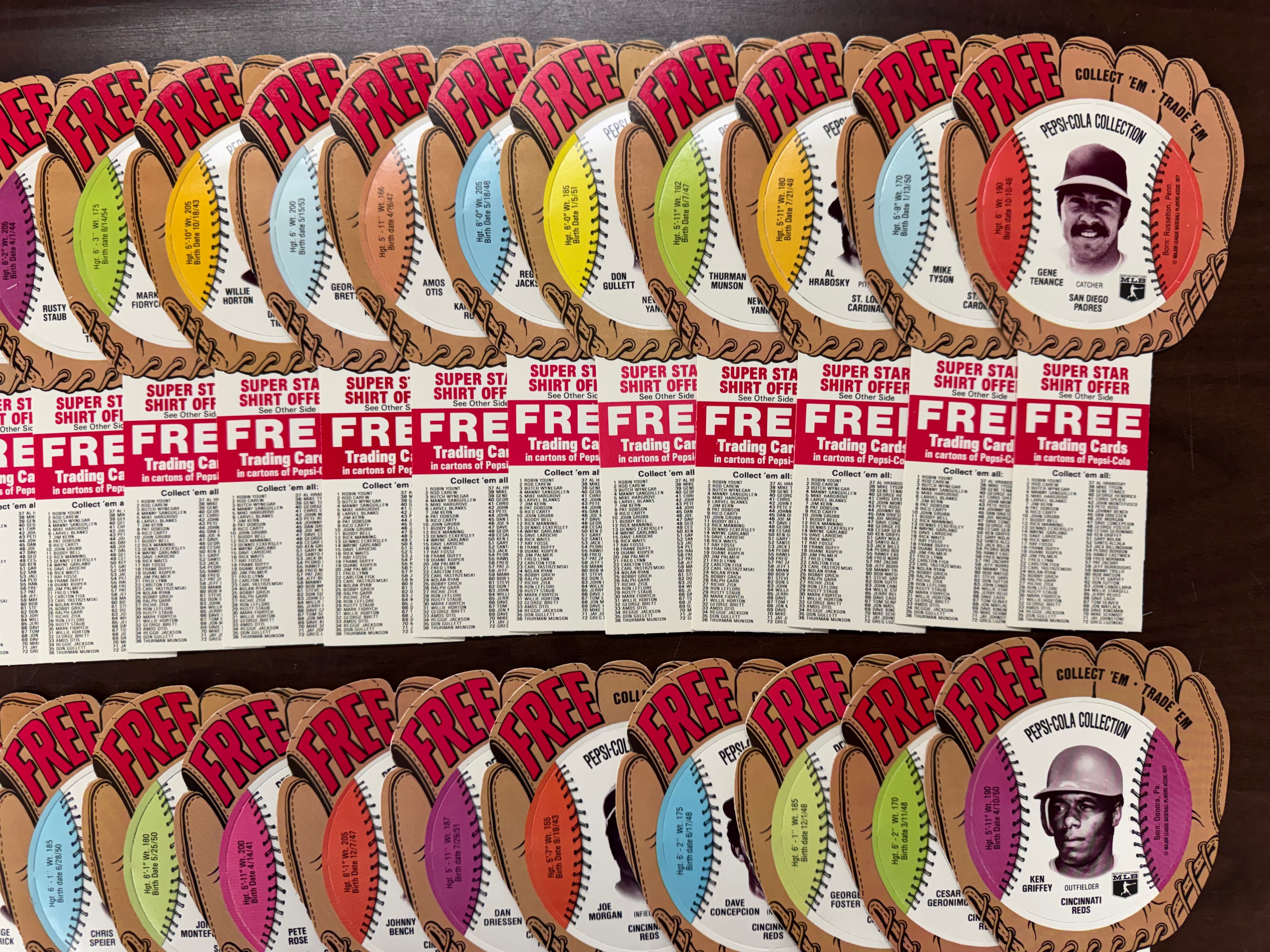 1977 Pepsi-Cola Baseball Glove Disc Complete Set (70/70) NM