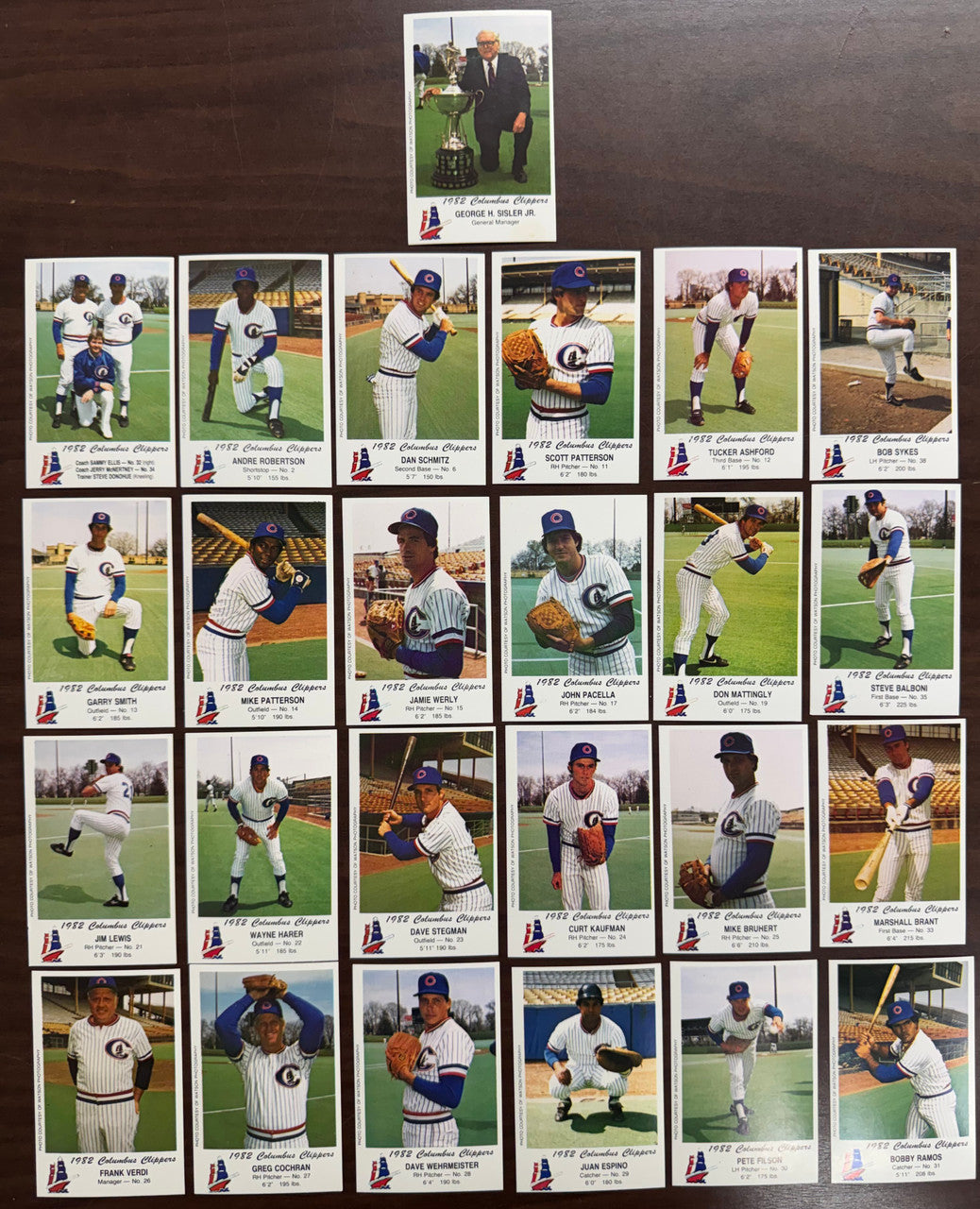 1982 Columbus Police Columbus Clippers Team Set (25) NM/MT Mattingly