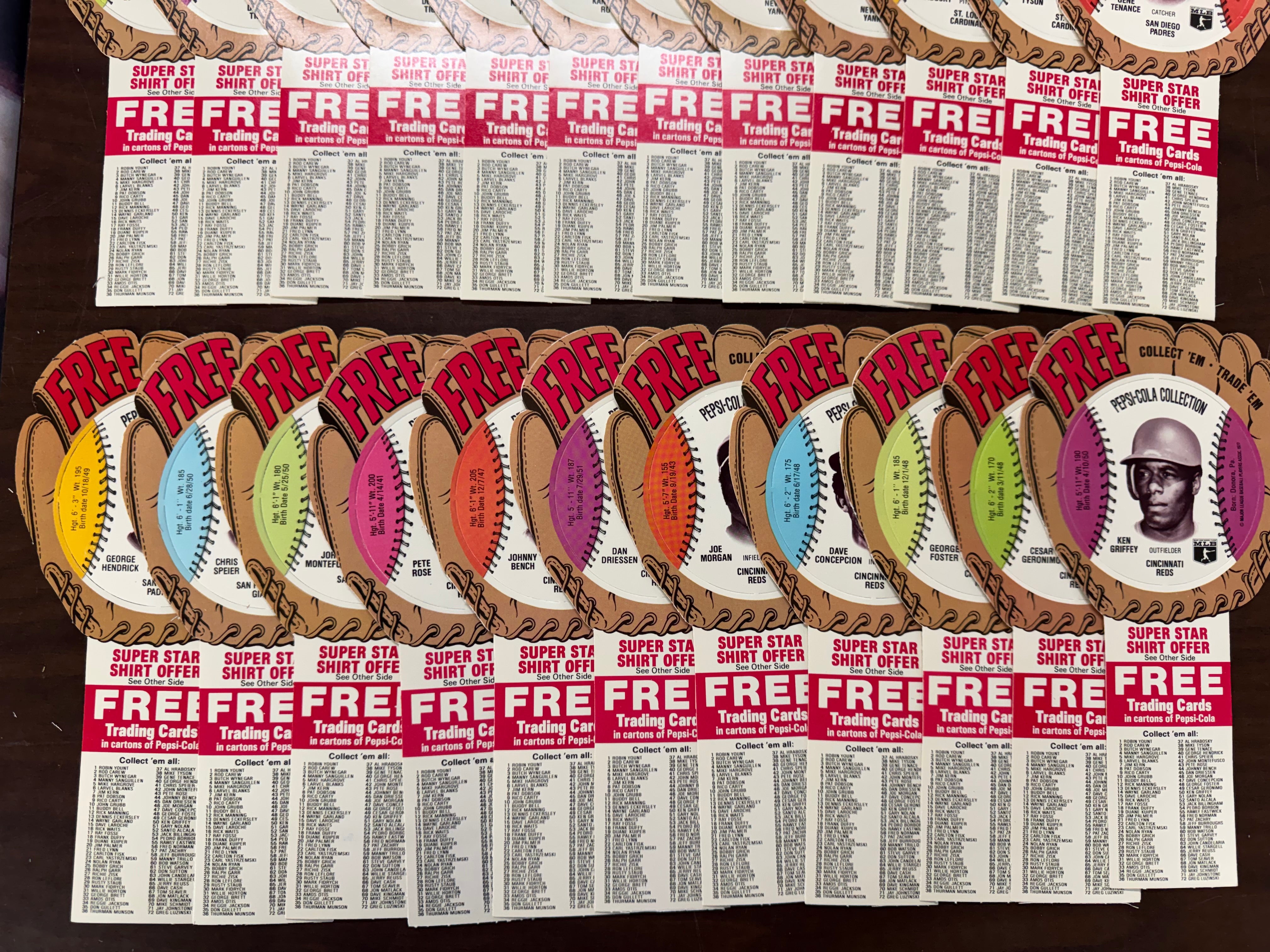 1977 Pepsi-Cola Baseball Glove Disc Complete Set (70/70) NM
