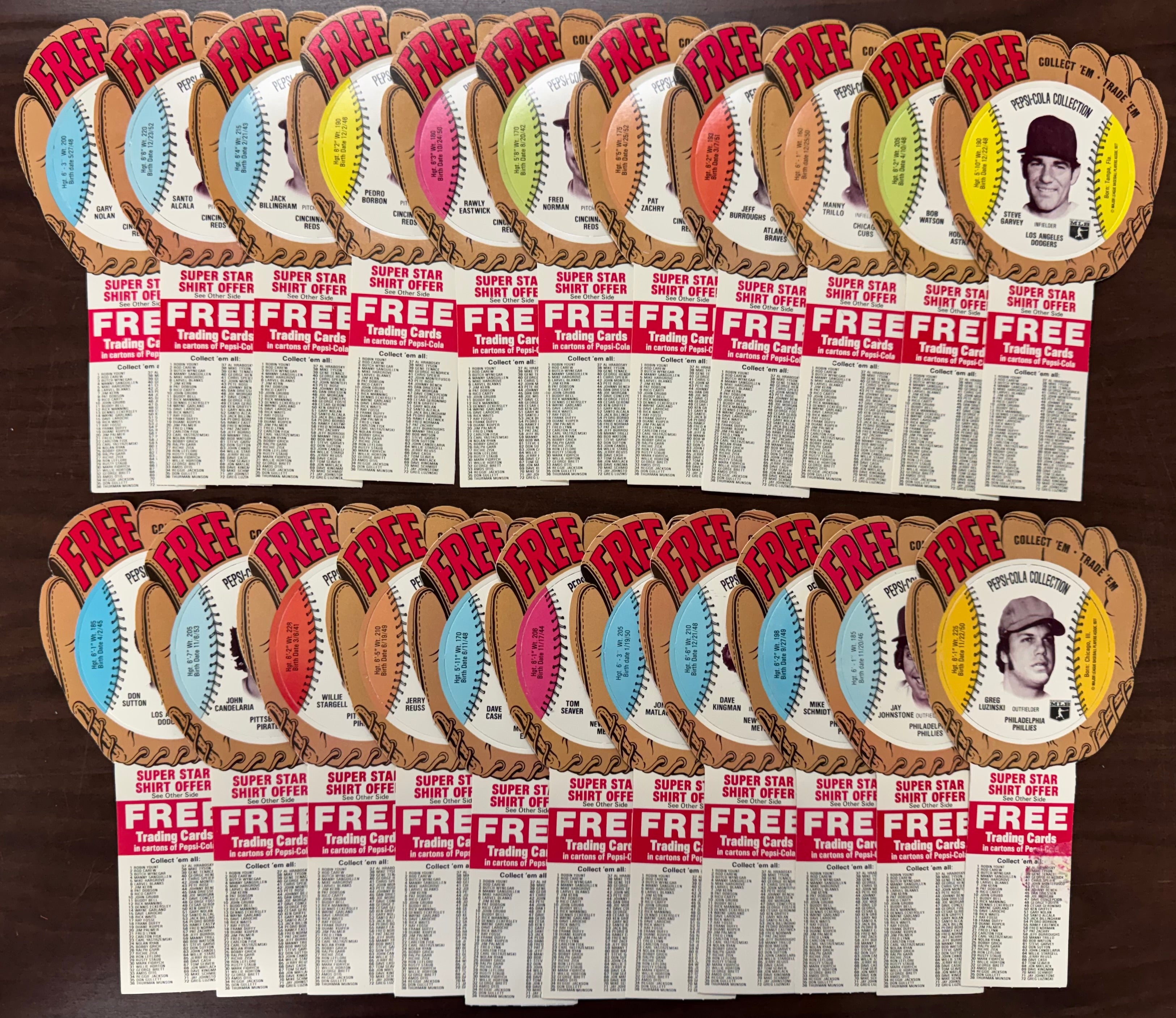1977 Pepsi-Cola Baseball Glove Disc Complete Set (70/70) NM