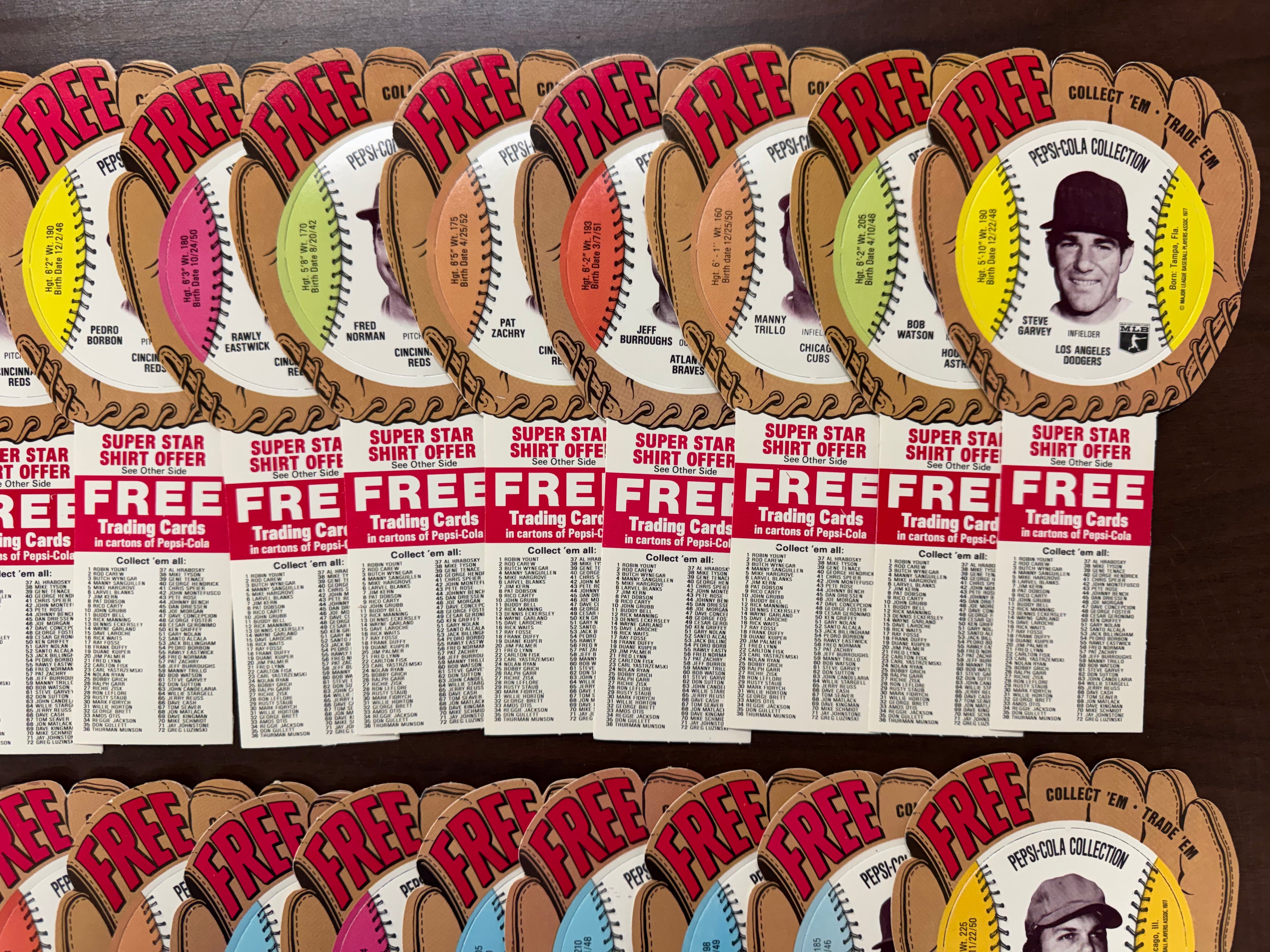 1977 Pepsi-Cola Baseball Glove Disc Complete Set (70/70) NM