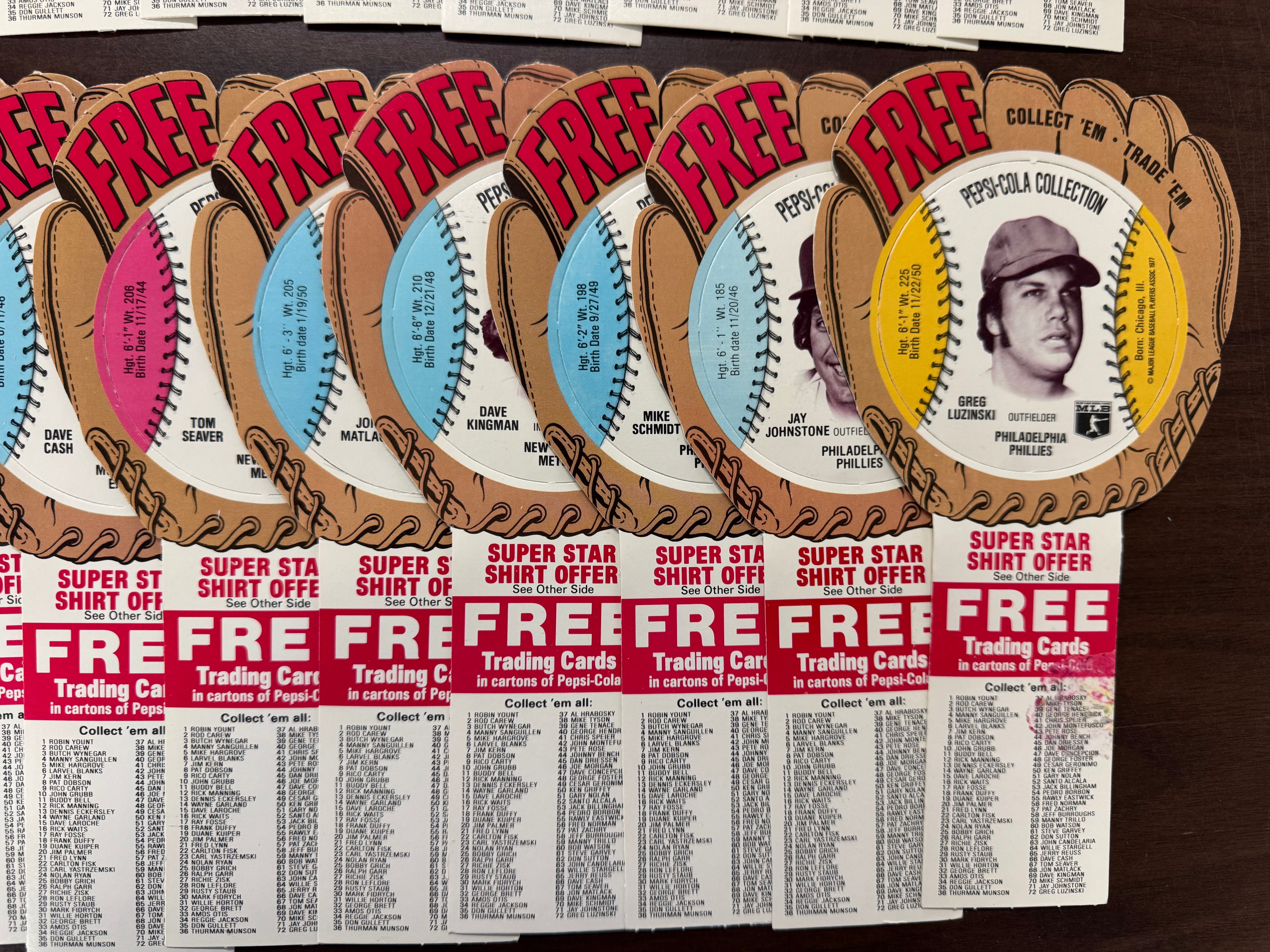 1977 Pepsi-Cola Baseball Glove Disc Complete Set (70/70) NM