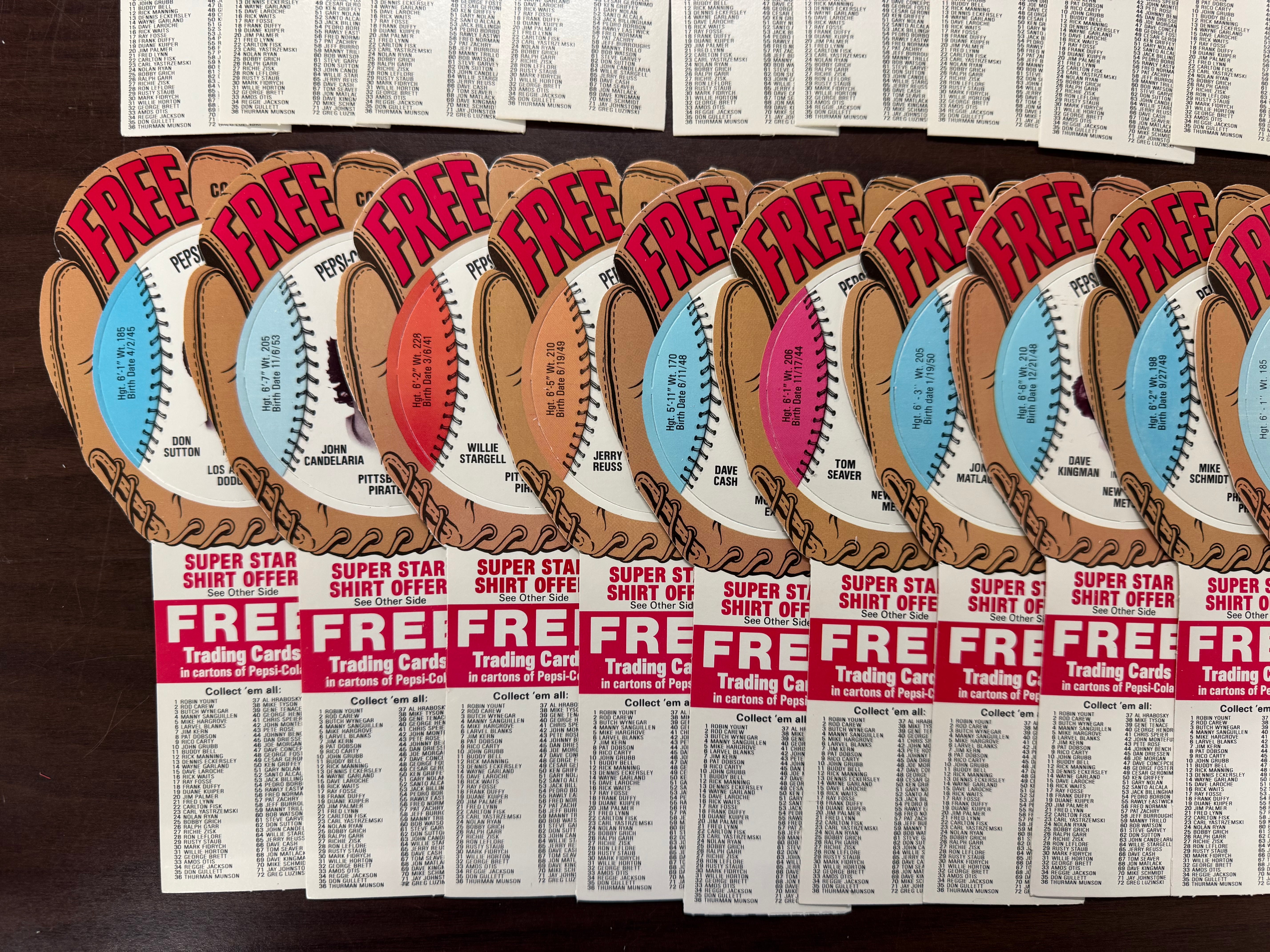 1977 Pepsi-Cola Baseball Glove Disc Complete Set (70/70) NM