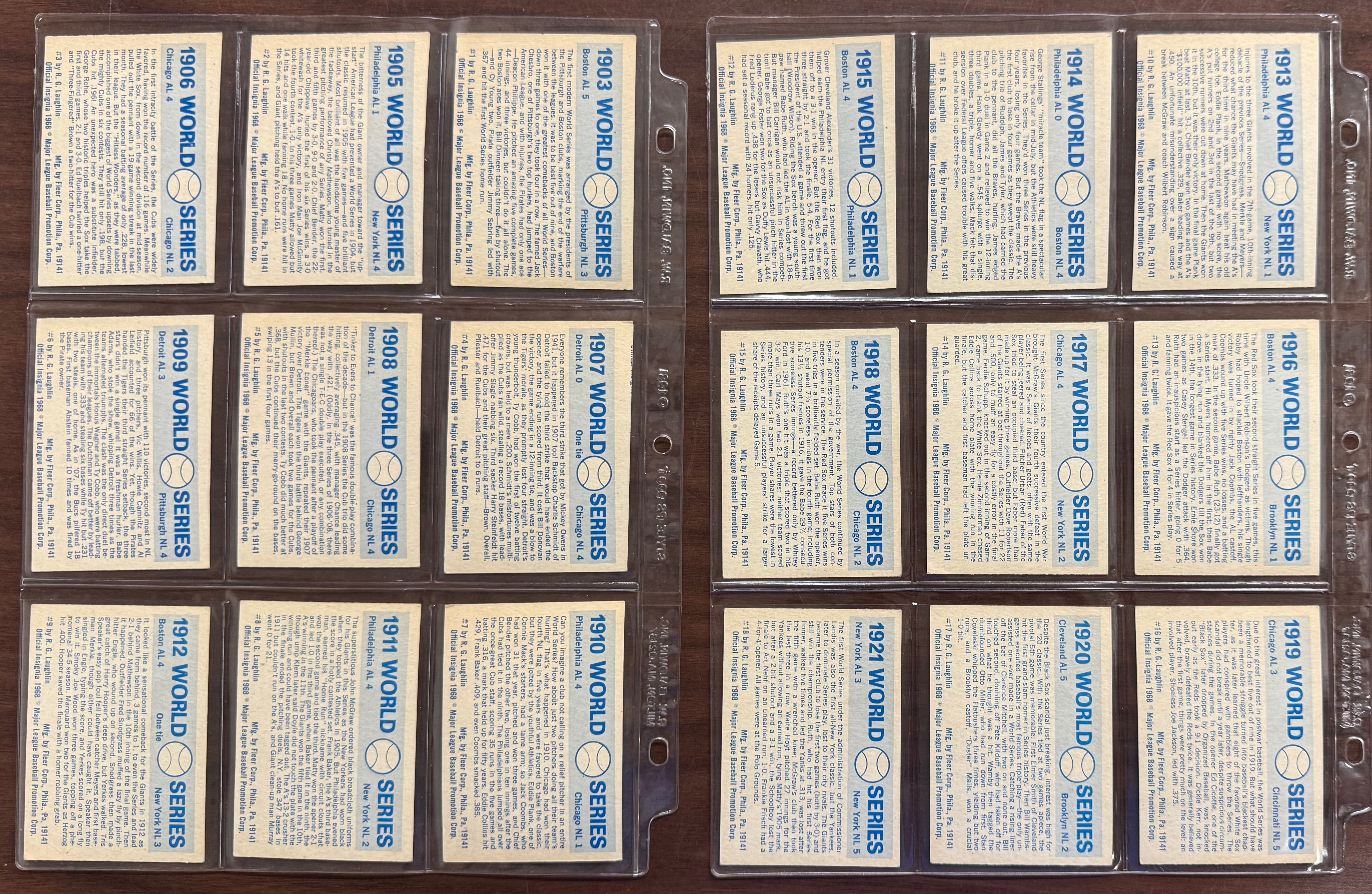 1970 Fleer Laughlin World Series Baseball Complete Set (66/66) EX-NM