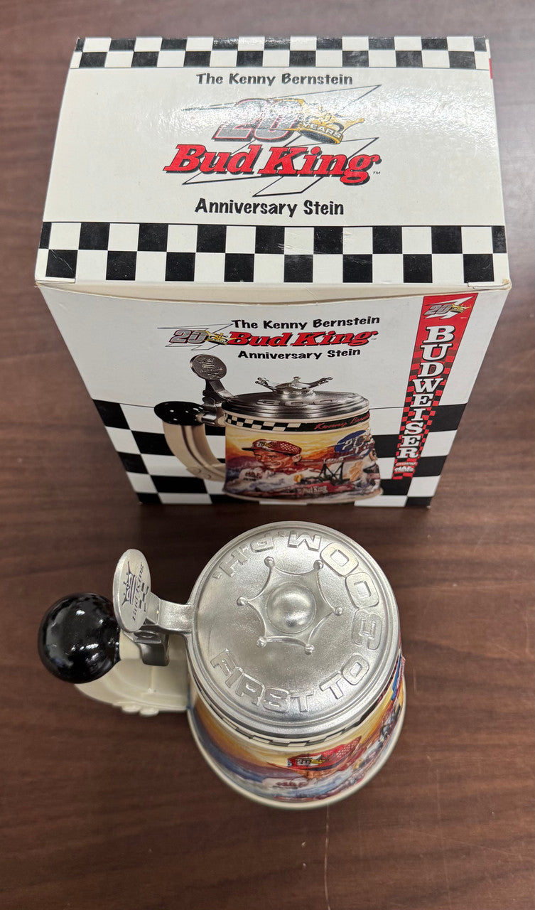 1999 Anheuser Busch Budweiser Kenny Bernstein 20 Year Bud King Anniversary Stein