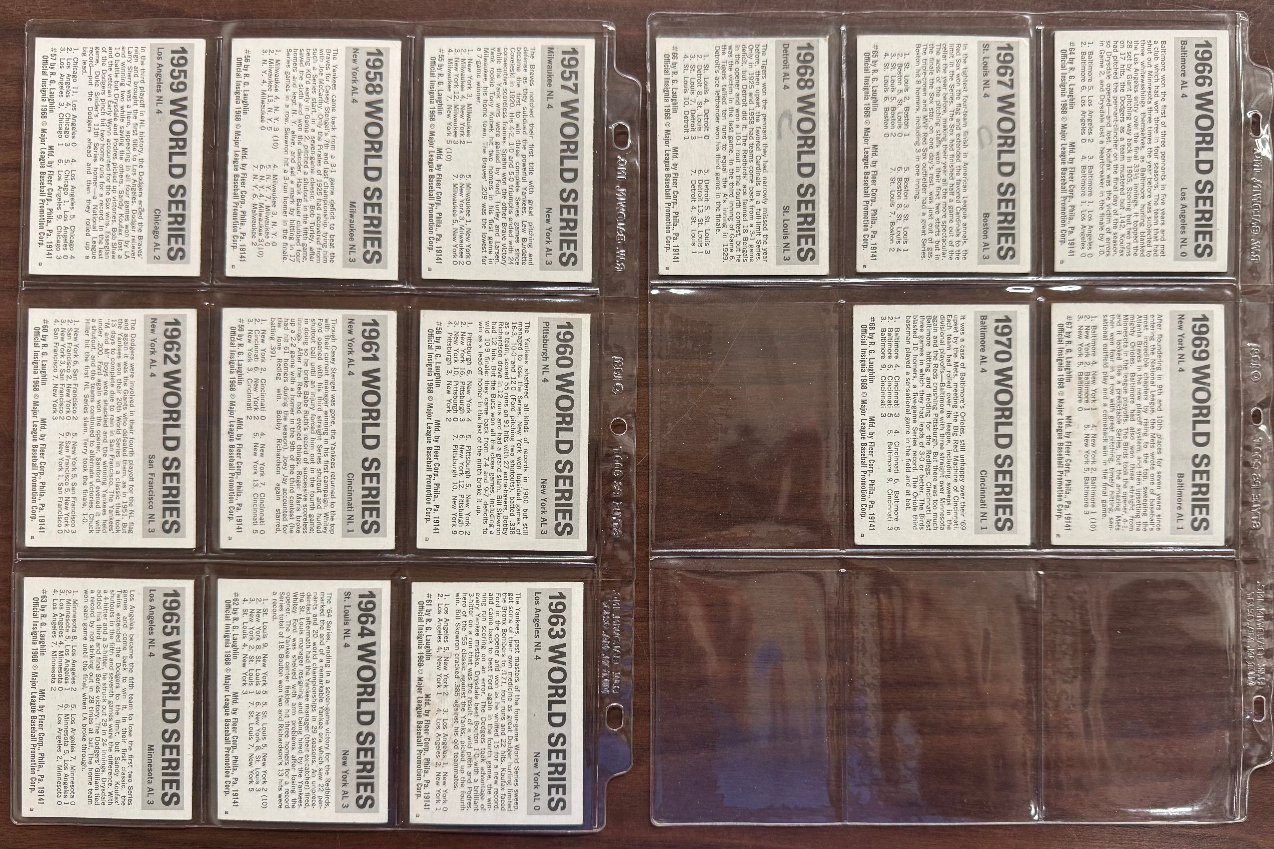 1971 Fleer Laughlin World Series Baseball Complete Set (68/68) EX-NM