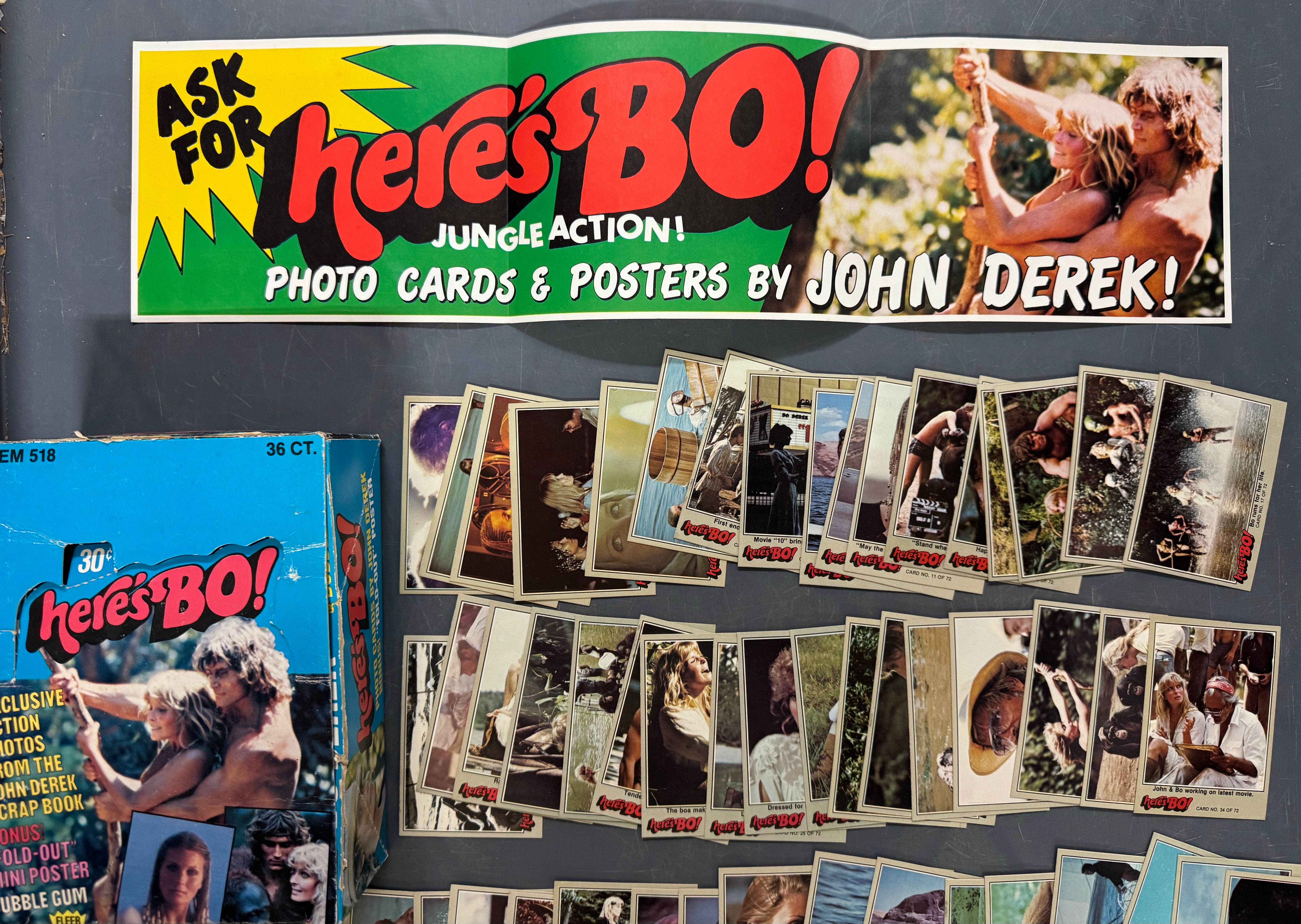 1981 Fleer Here's Bo! Complete Card Set (72/72) W/ Posters, Box, Wrapper NM