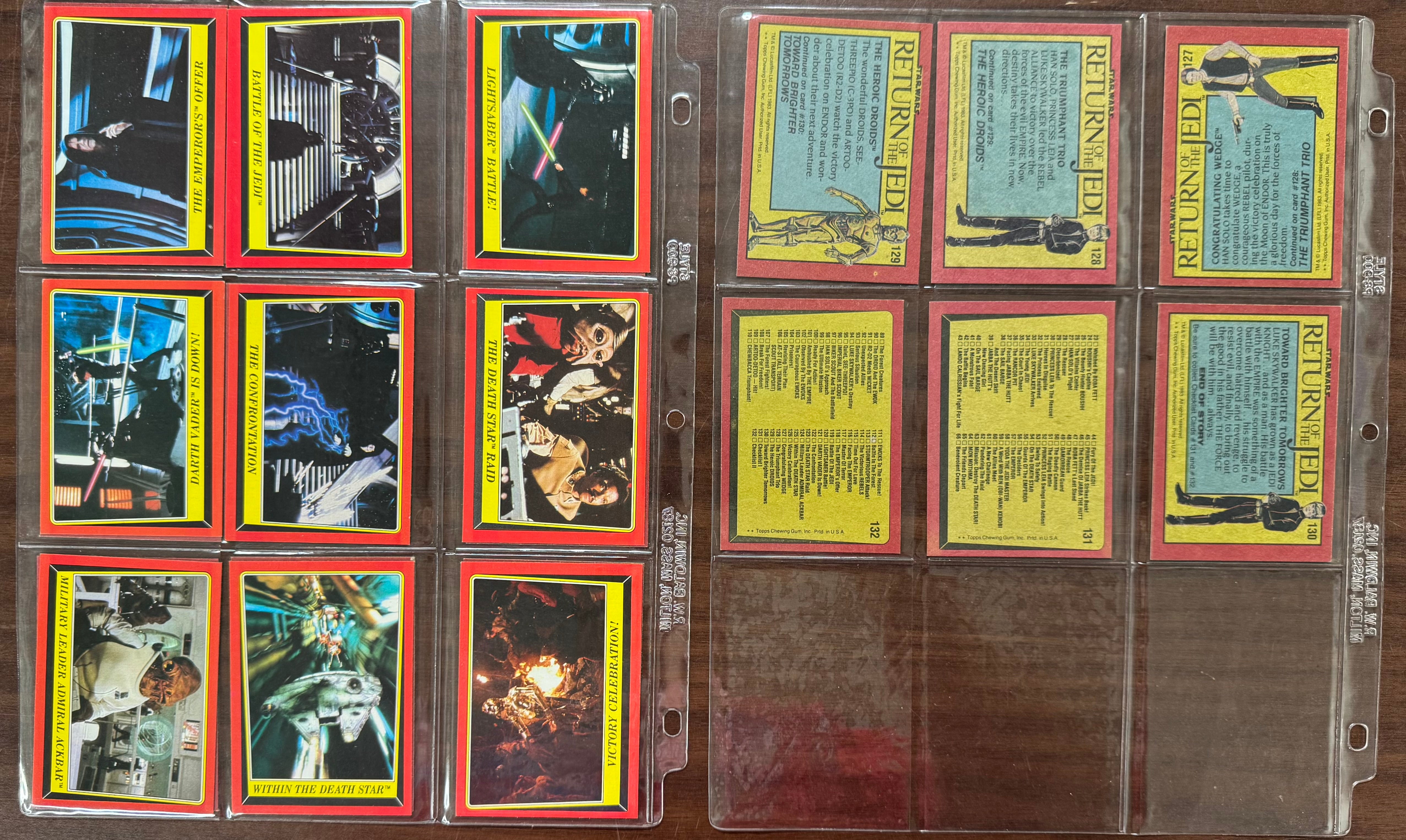 1983 Topps Return of the Jedi Complete Set (132/132) W/ Stickers (33/33) NM