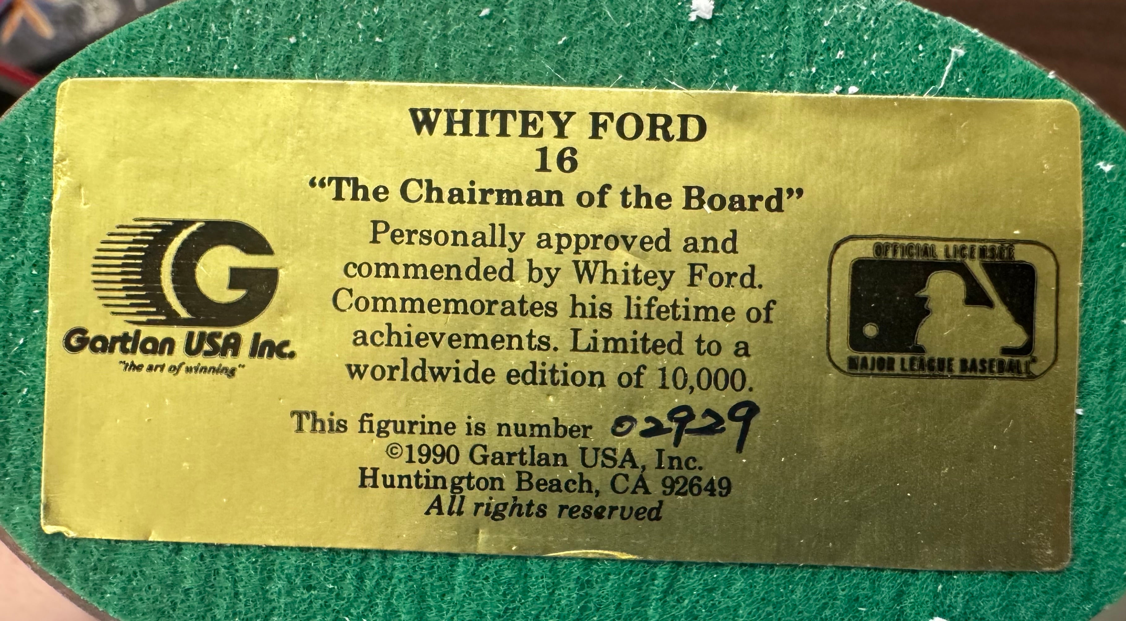 1990 Gartlan Whitey Ford Small Numbered Limited Edition Figure