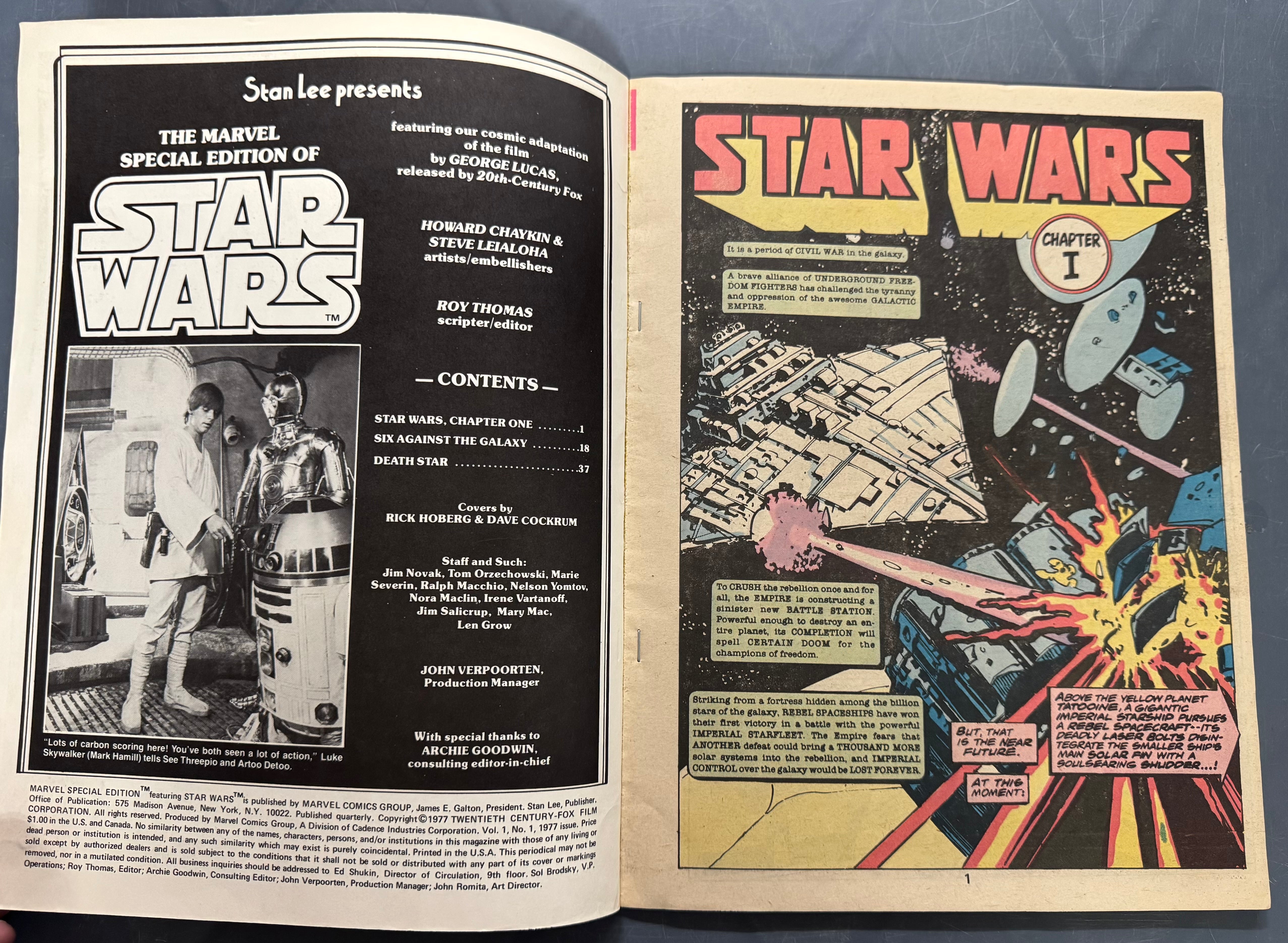 1977 Marvel Comics Star Wars Vol.1 Oversized Special Edition VG