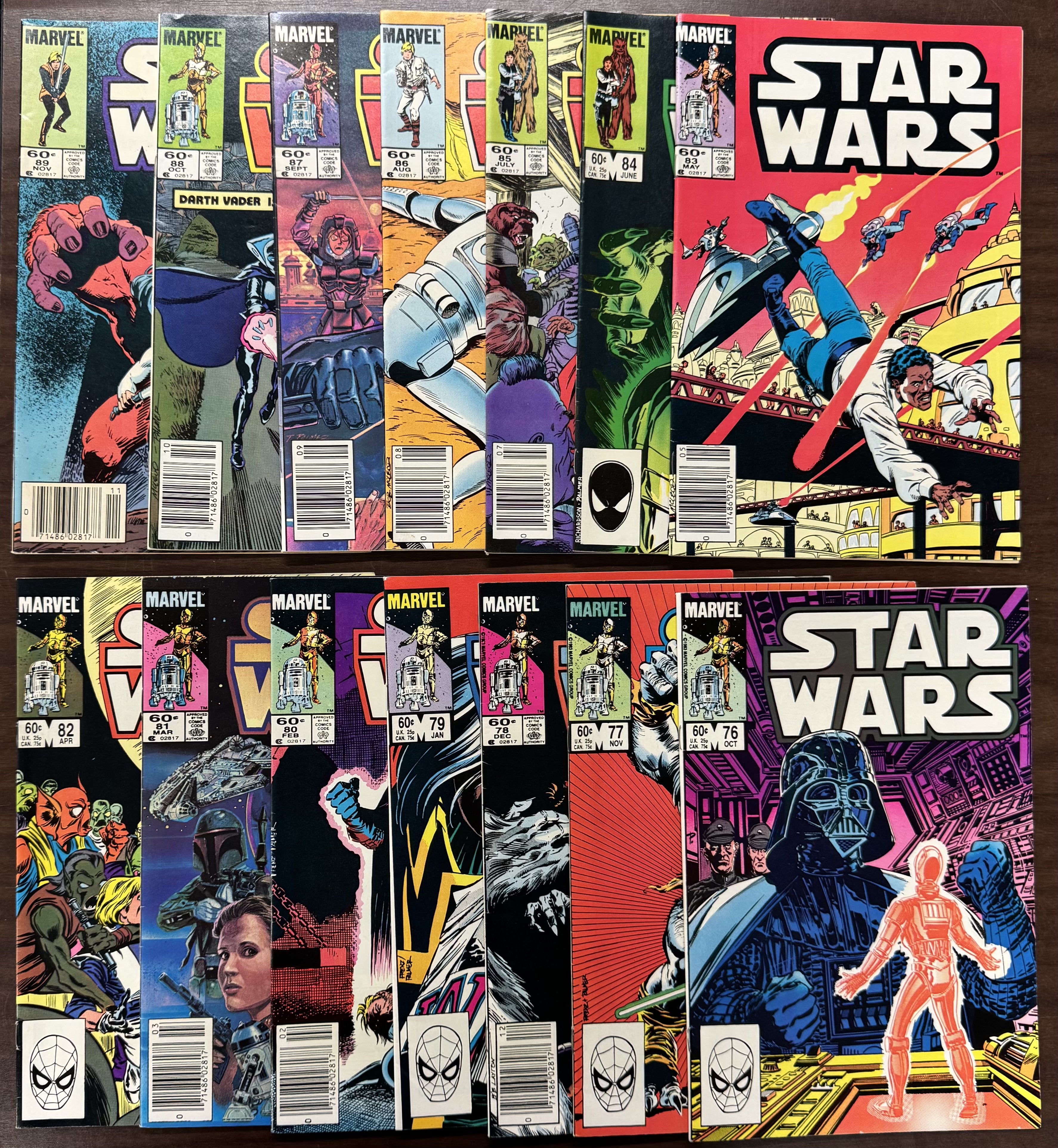 1983/84 Marvel Comics Star Wars #76-89 Comic Book Lot VF-NM
