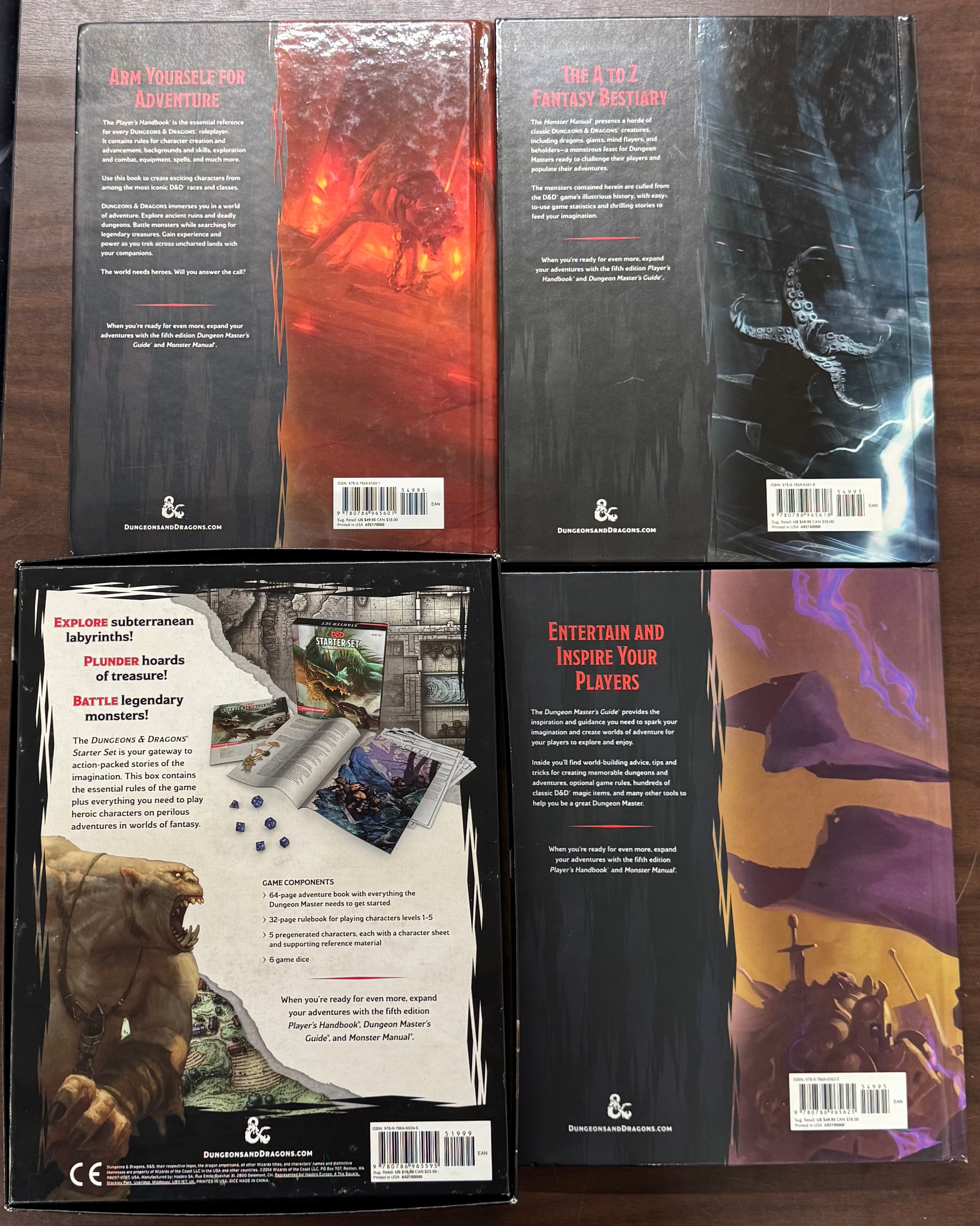 Dungeons and Dragons Hardcover Book and Starter Set Lot, Handbook, Manual, Guide