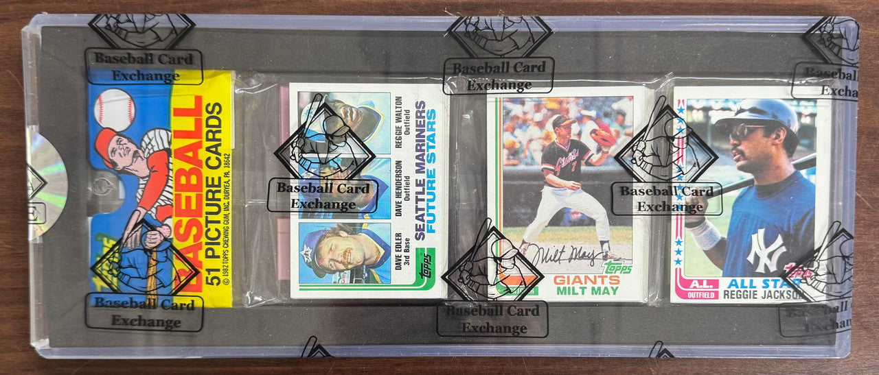 1982 Topps Baseball Rack Pack BBCE Wrapped Sealed Reggie Jackson All Star Front