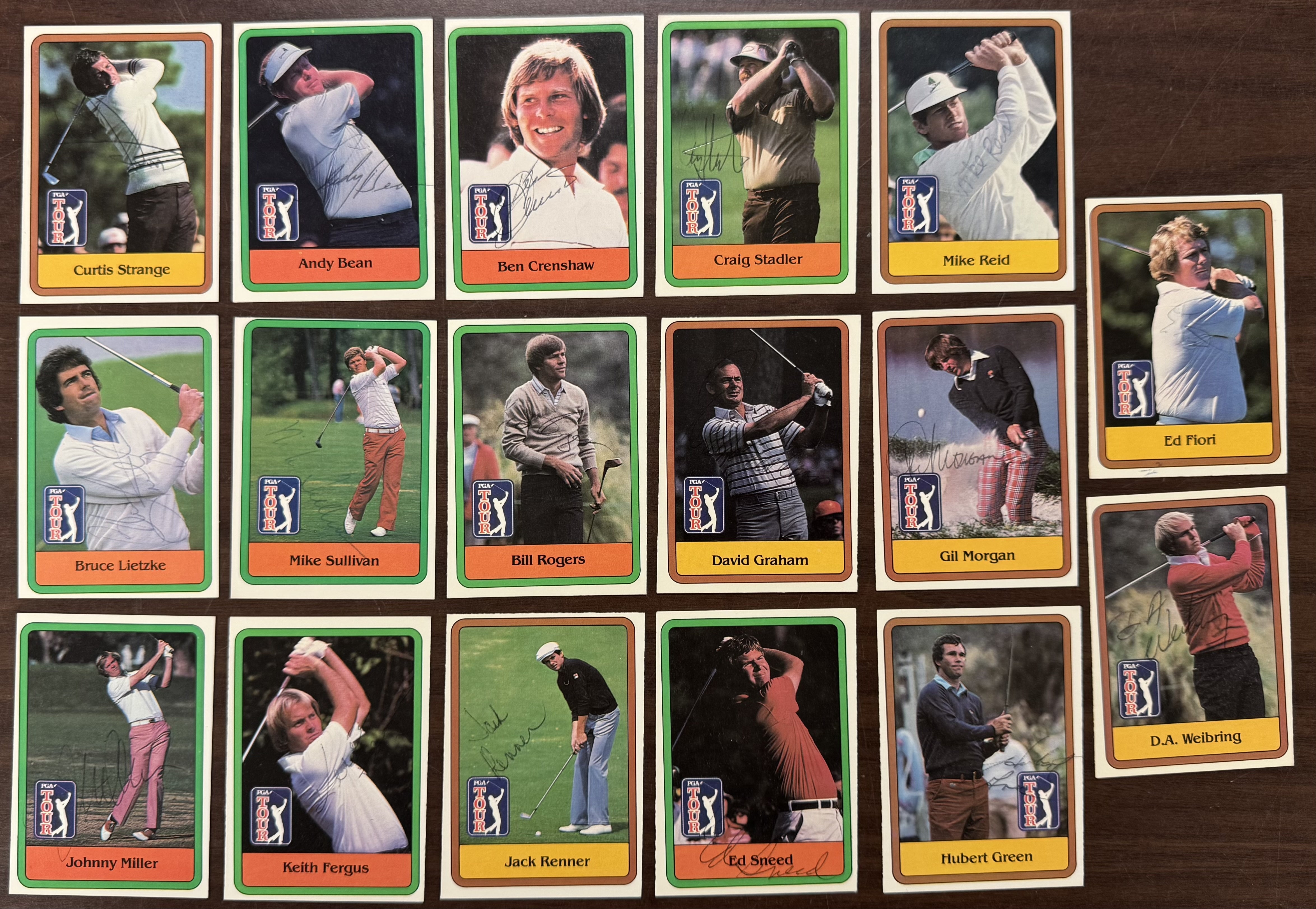1981 Donruss Golf Autograph Card Lot (17) NM, Miller, Stadler, Strange, Crenshaw