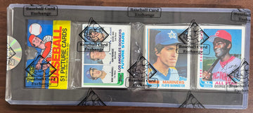1982 Topps Baseball Rack Pack BBCE Wrapped Sealed Steve Sax RC Front Palmer RC