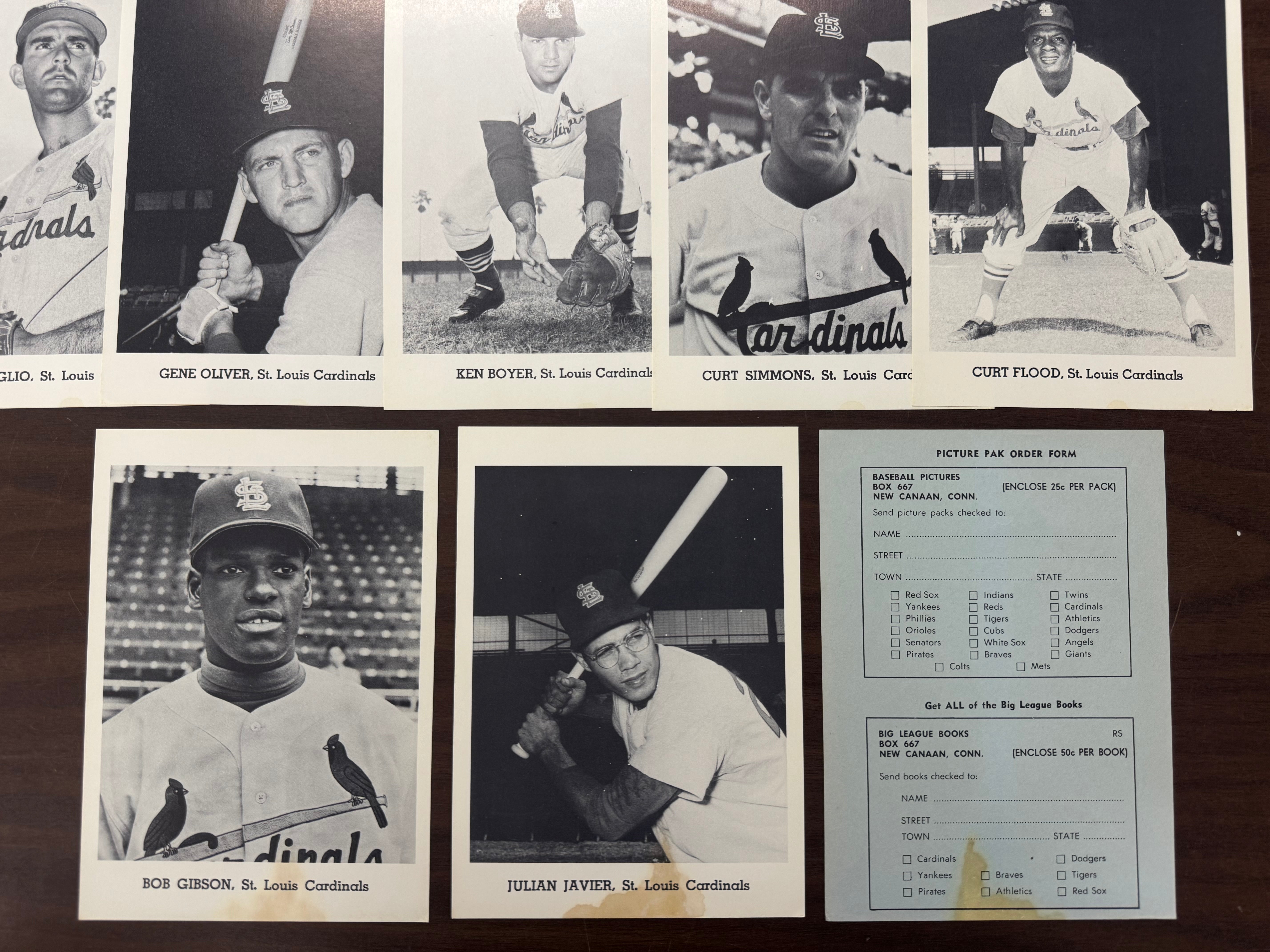 1963 Jay Publishing St. Louis Cardinals Picture Pack Set W/ Envelope
