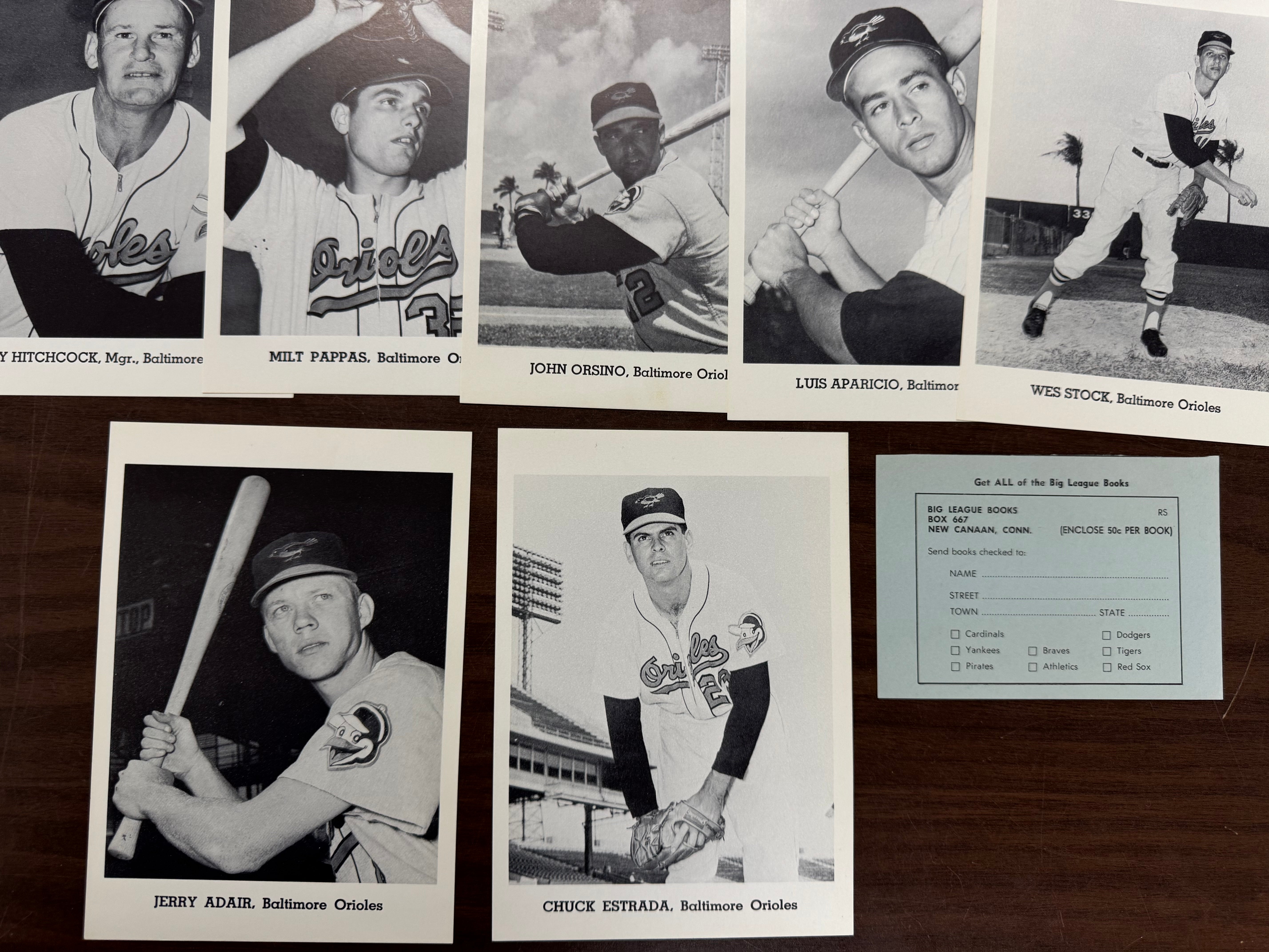 1963 Jay Publishing Baltimore Orioles Picture Pack Set W/ Envelope