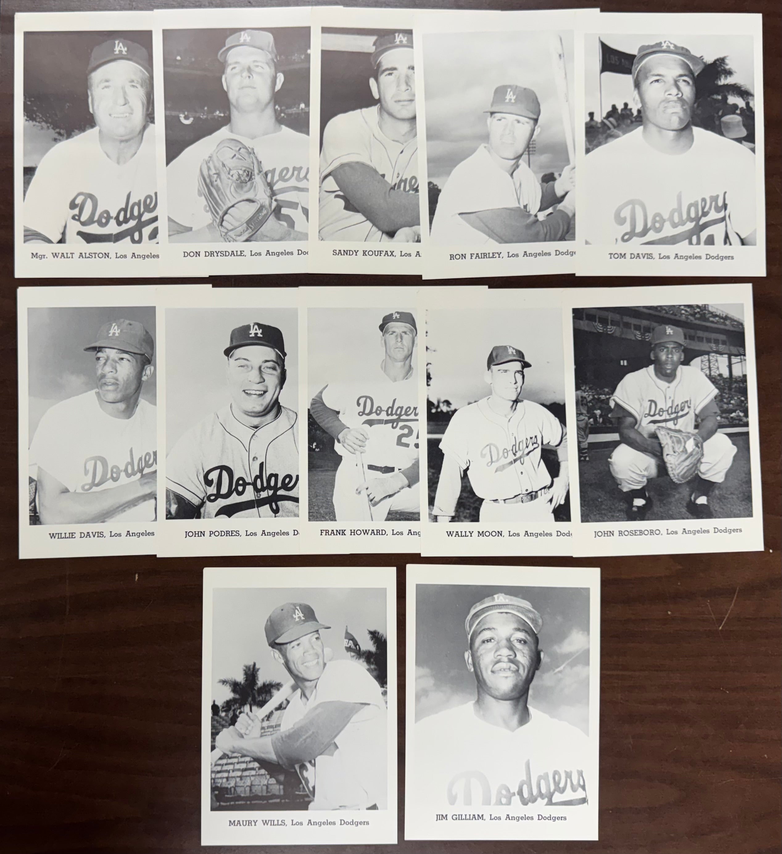 1963 Jay Publishing Los Angeles Dodgers Picture Pack Set W/ Envelope