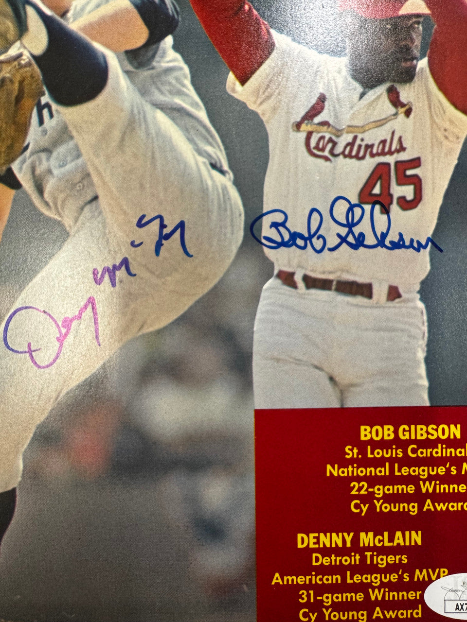 Denny McLain Bob Gibson Signed Autographed 1969 Street and Smith's Yearbook JSA