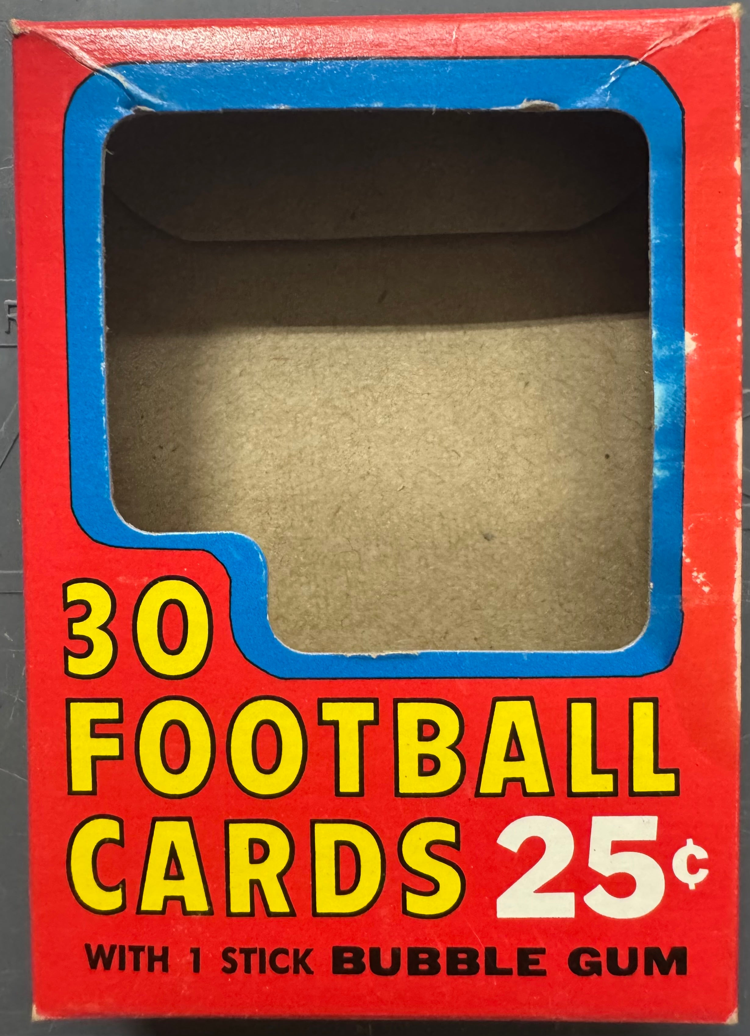 1970 Topps Football Empty Cello Pack Box