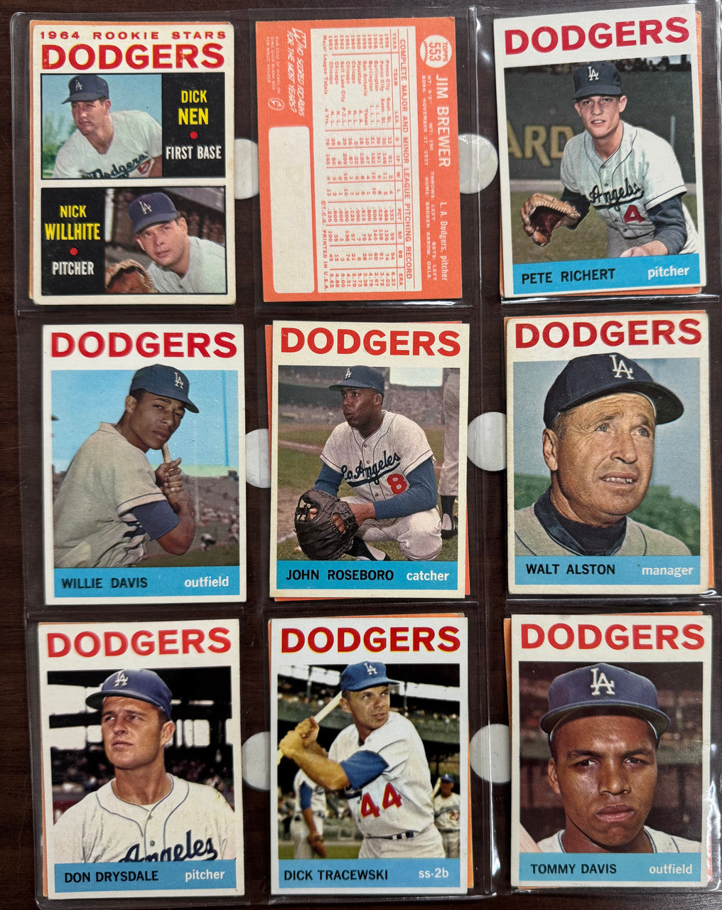 1964 Topps Baseball Los Angeles Dodgers Near Complete Team Set VG/EX *READ*