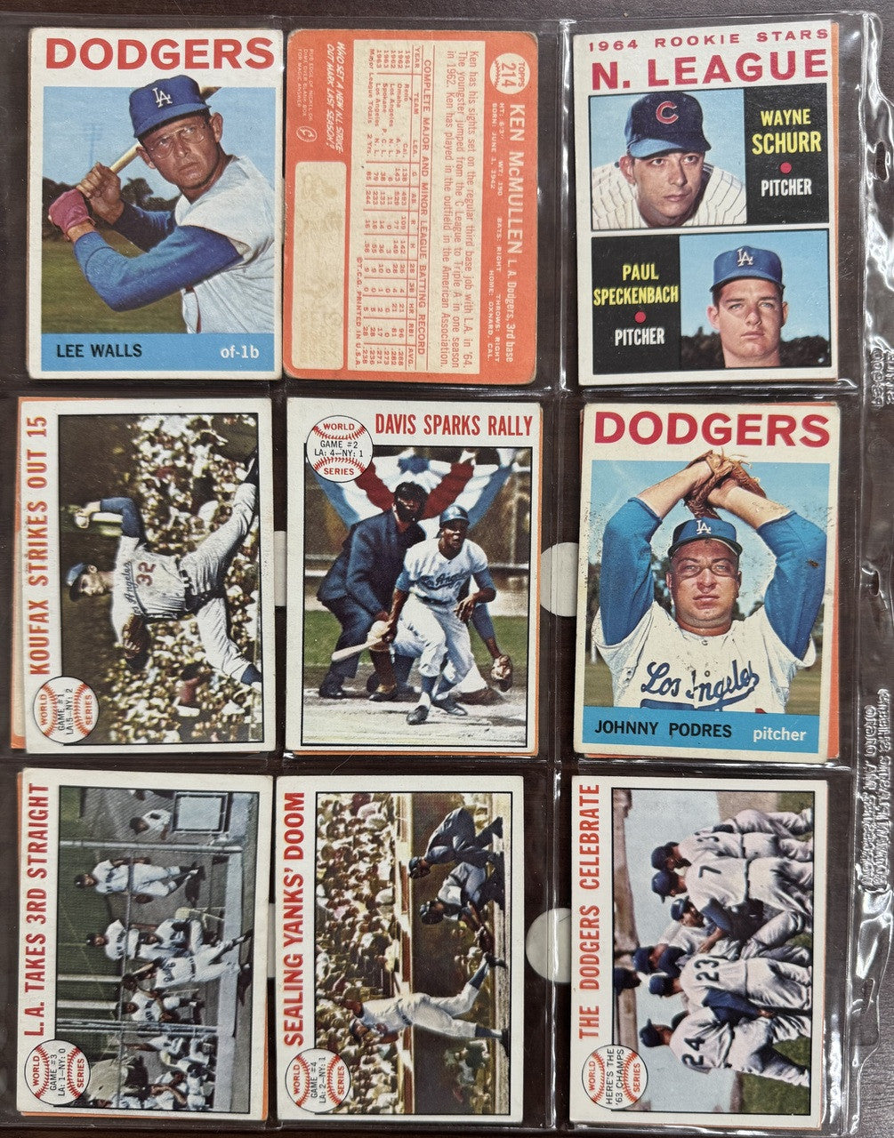 1964 Topps Baseball Los Angeles Dodgers Near Complete Team Set VG/EX *READ*