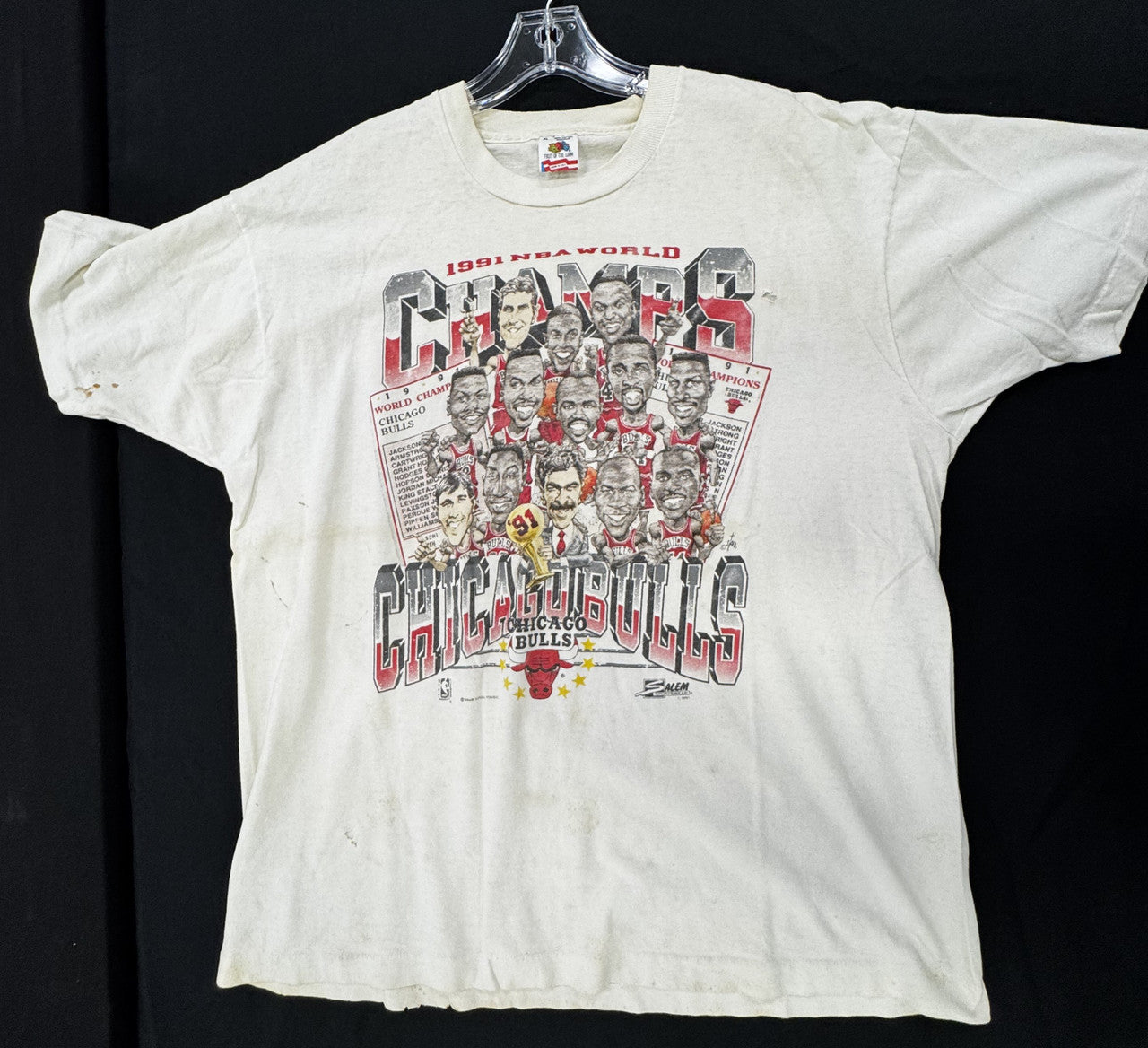 Fruit of the Loom 1991 Chicago Bulls NBA Champions Michael Jordan T-Shirt XL