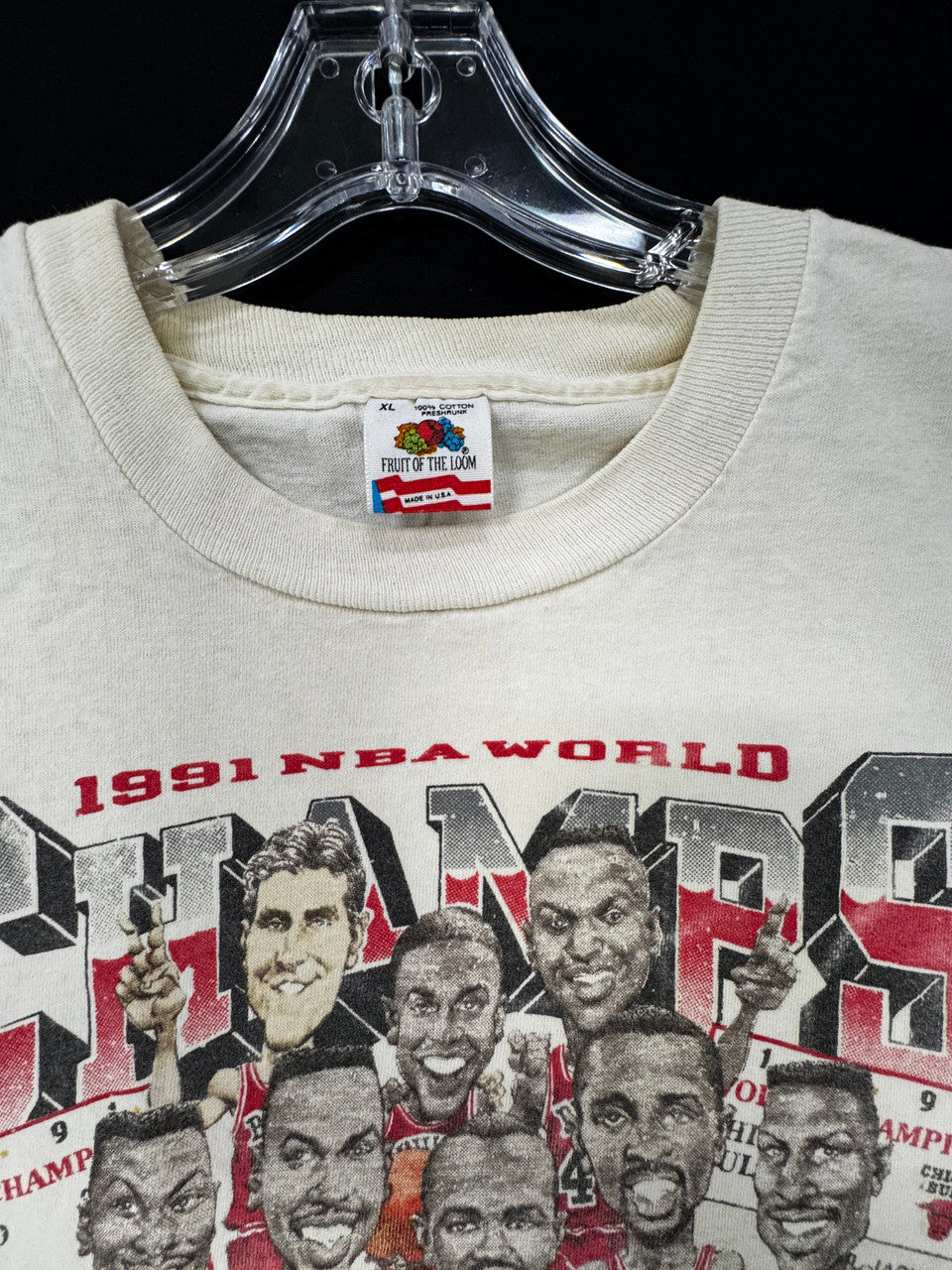 Fruit of the Loom 1991 Chicago Bulls NBA Champions Michael Jordan T-Shirt XL