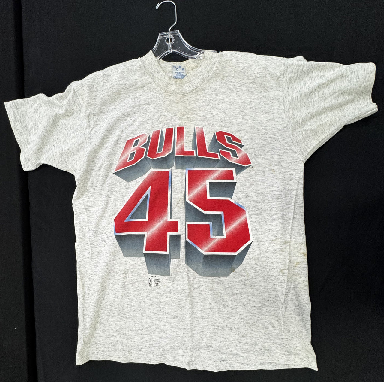 Salem Sportswear Michael Jordan 45 Chicago Bulls Gray T-Shirt Large