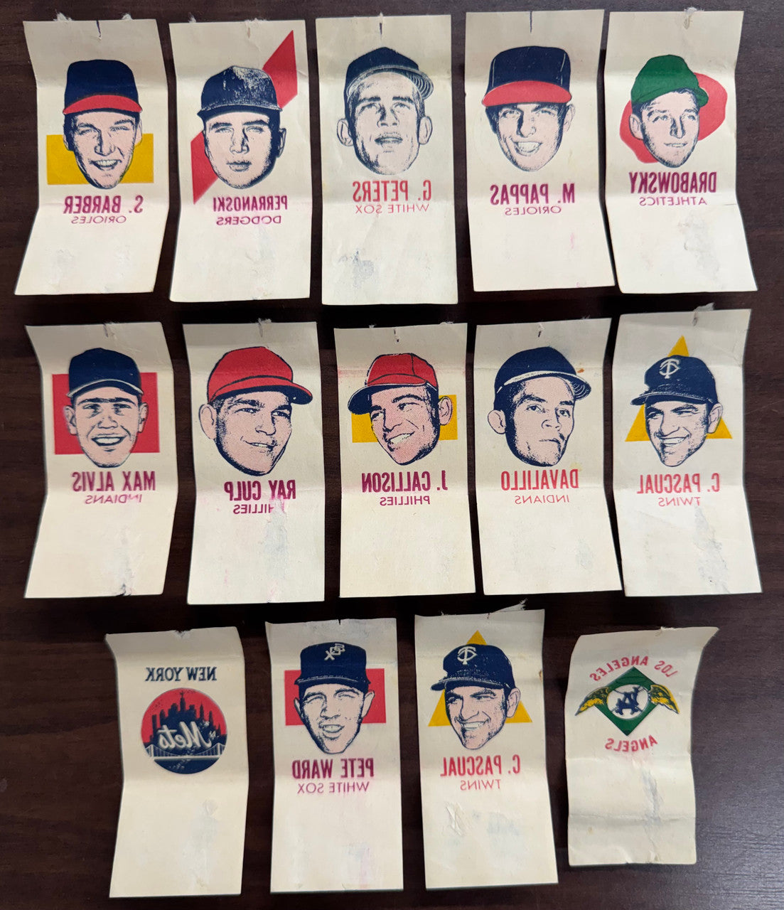 1964 Topps Baseball Photo Tattoos Lot of 14 Different