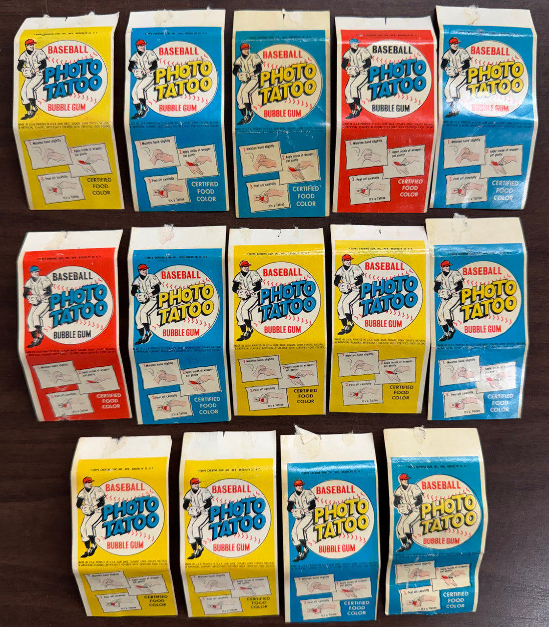 1964 Topps Baseball Photo Tattoos Lot of 14 Different