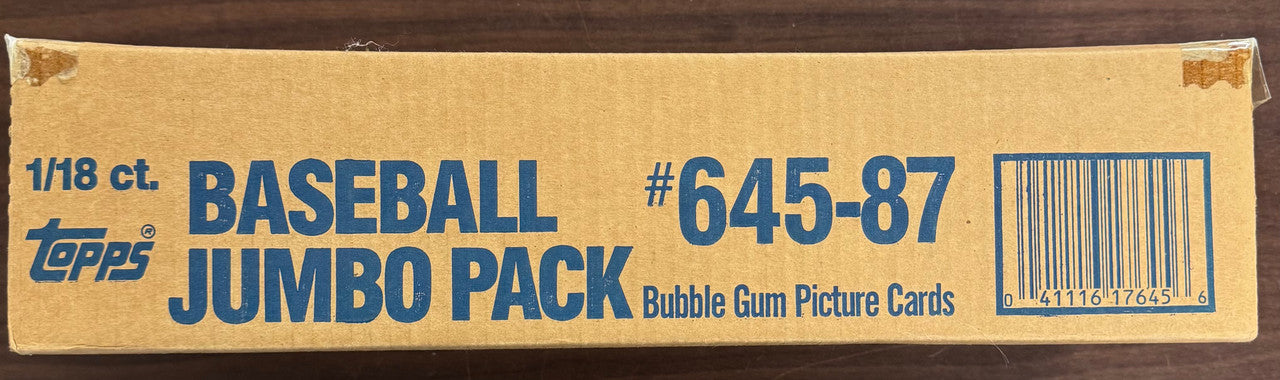 1987 Topps Baseball Jumbo Pack Factory Sealed Case (18)