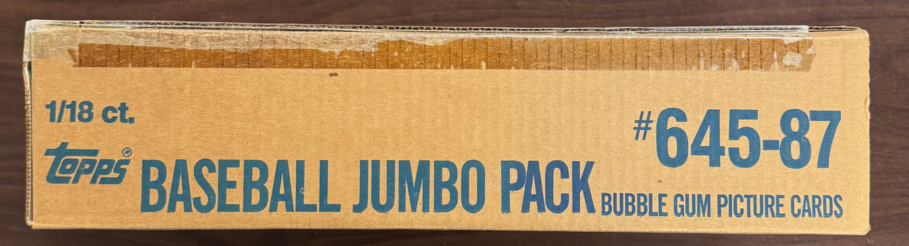 1987 Topps Baseball Jumbo Pack Factory Sealed Case (18)
