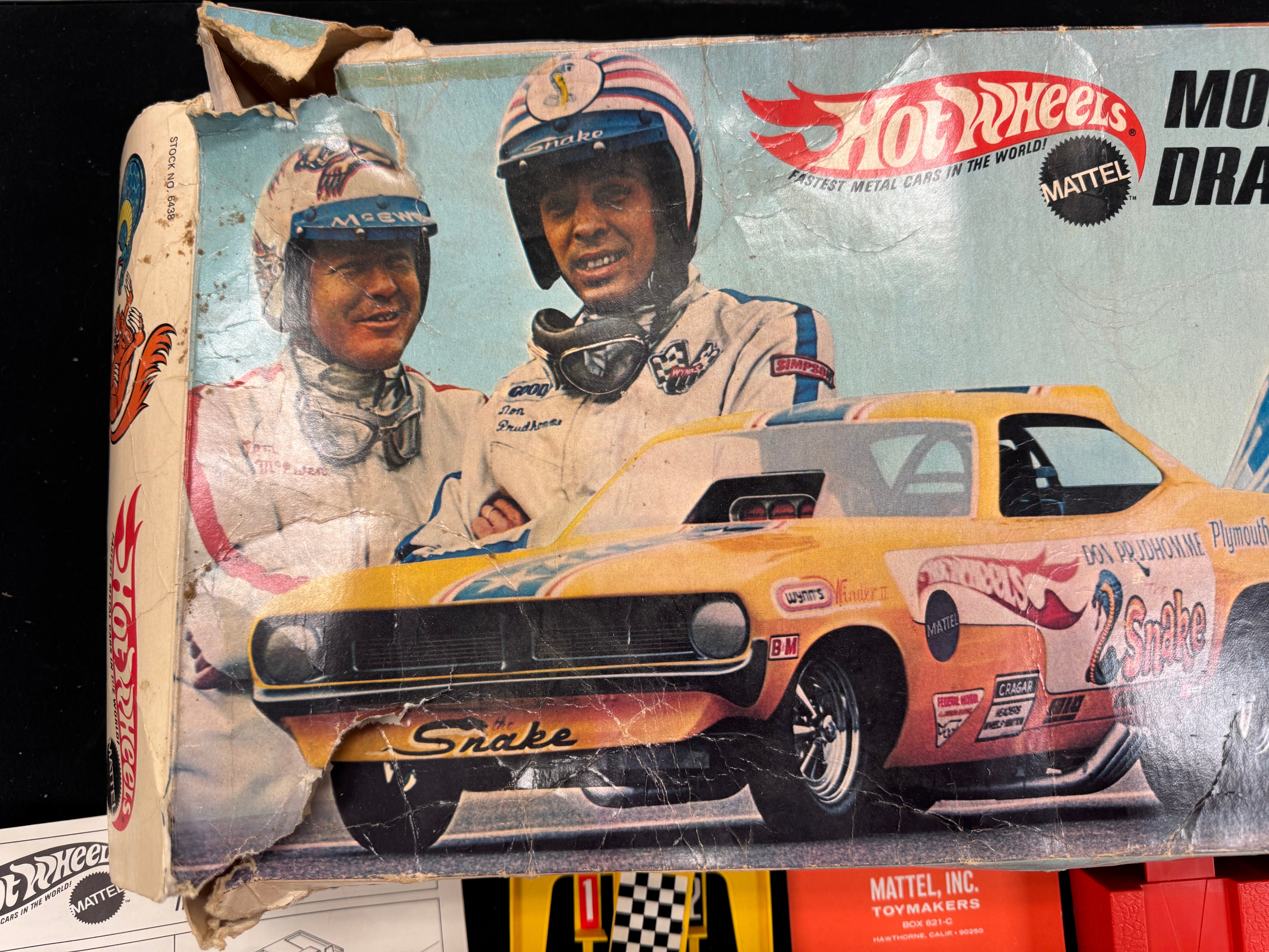1969 Hot Wheels Mongoose & Snake Drag Race Set Complete No Cars