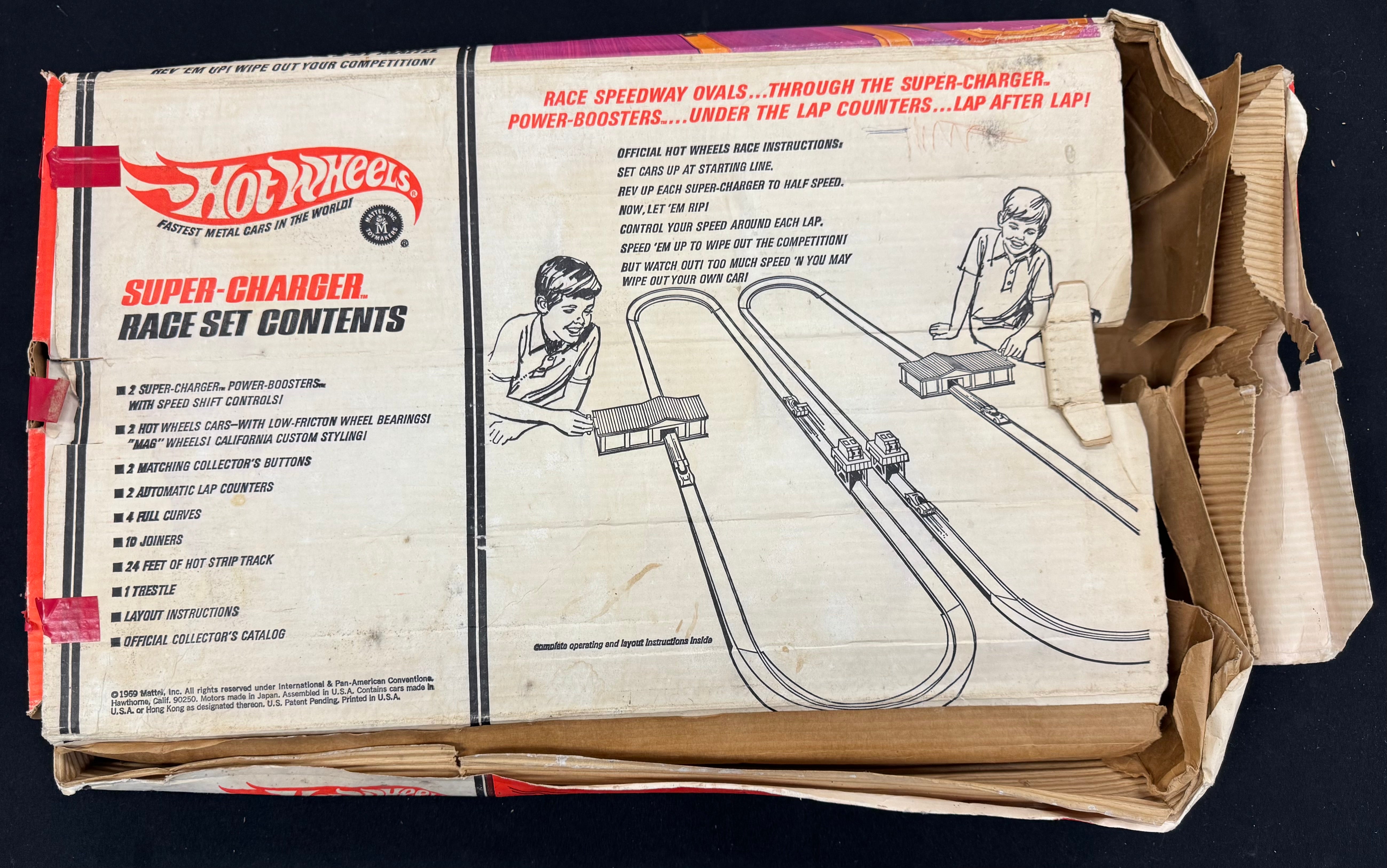 1968 Hot Wheels Super-Charger Race Set Partial Complete No Cars