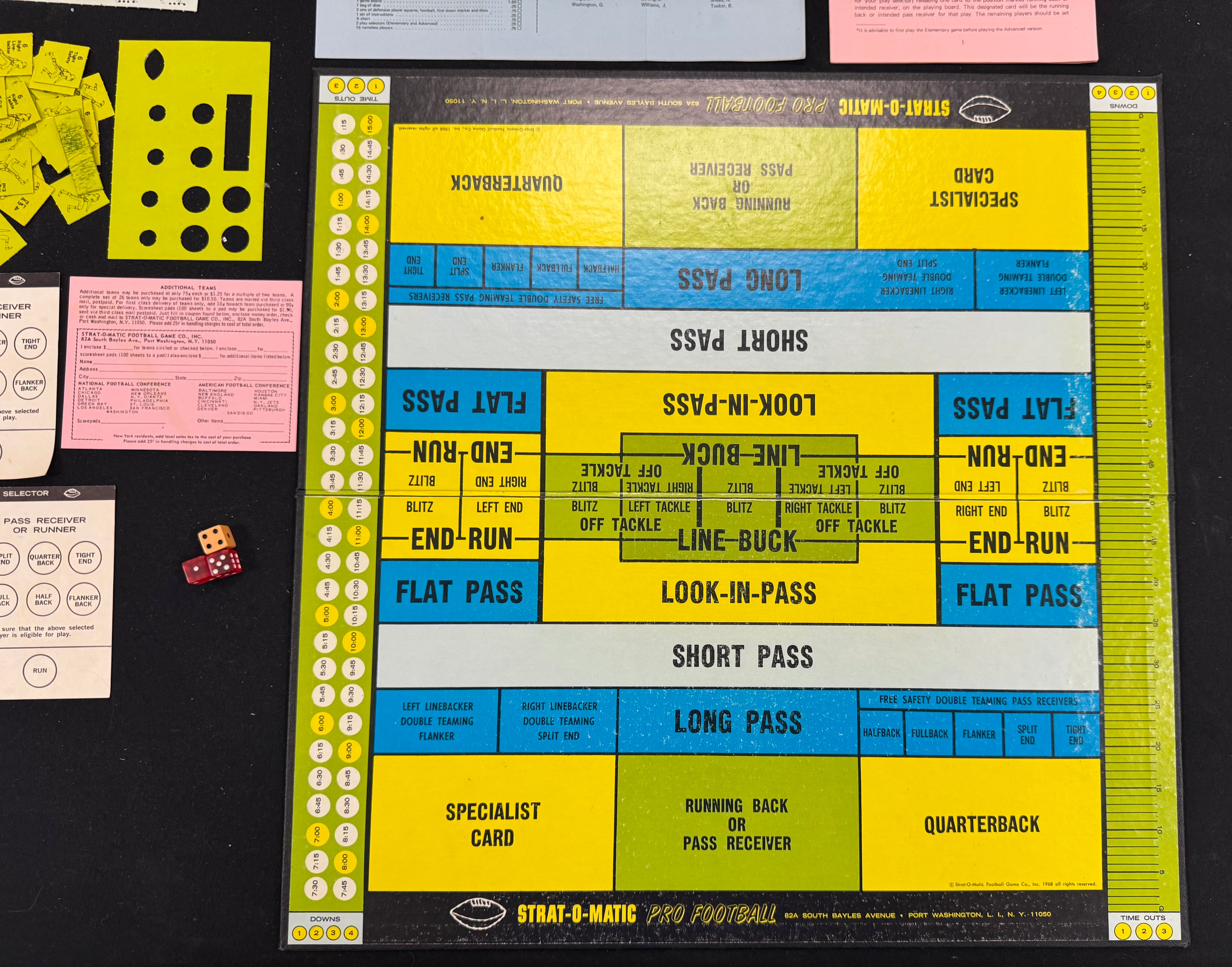 1968 Strat-O-Matic Pro Football Board Game Complete W/ 26 Teams