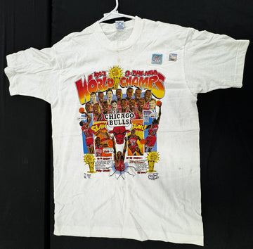 Salem Sportswear 1993 Chicago Bulls 3-Time World Champs T-Shirt Medium