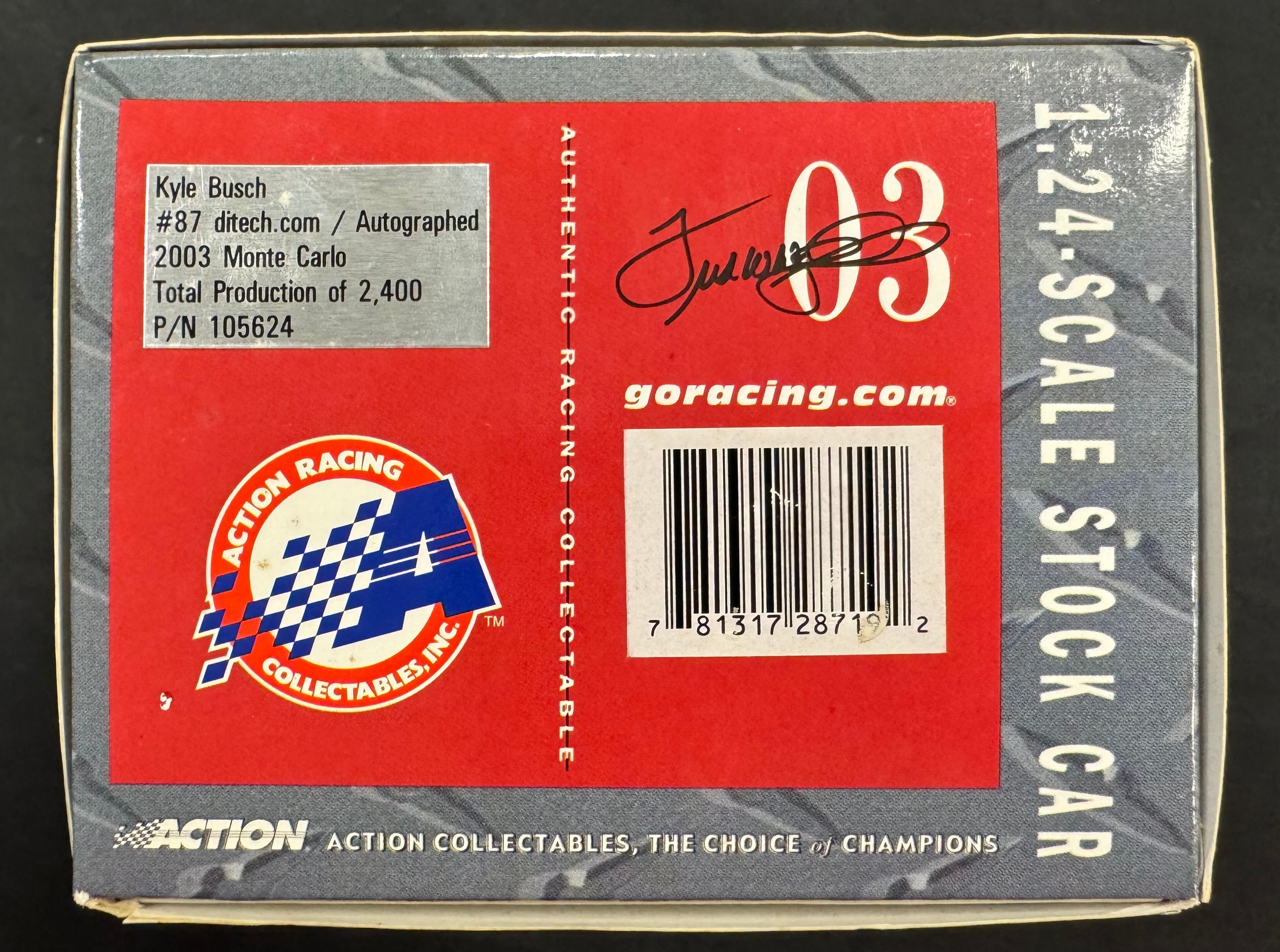 Kyle Busch #87 ditech.com Autographed Signed 1:24 Action Racing Diecast Car