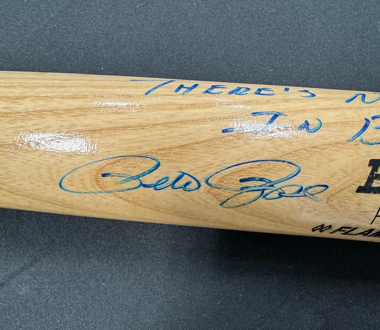 Pete Rose Signed Autographed Inscribed Rawlings Bat "No Crying In Baseball" PSA