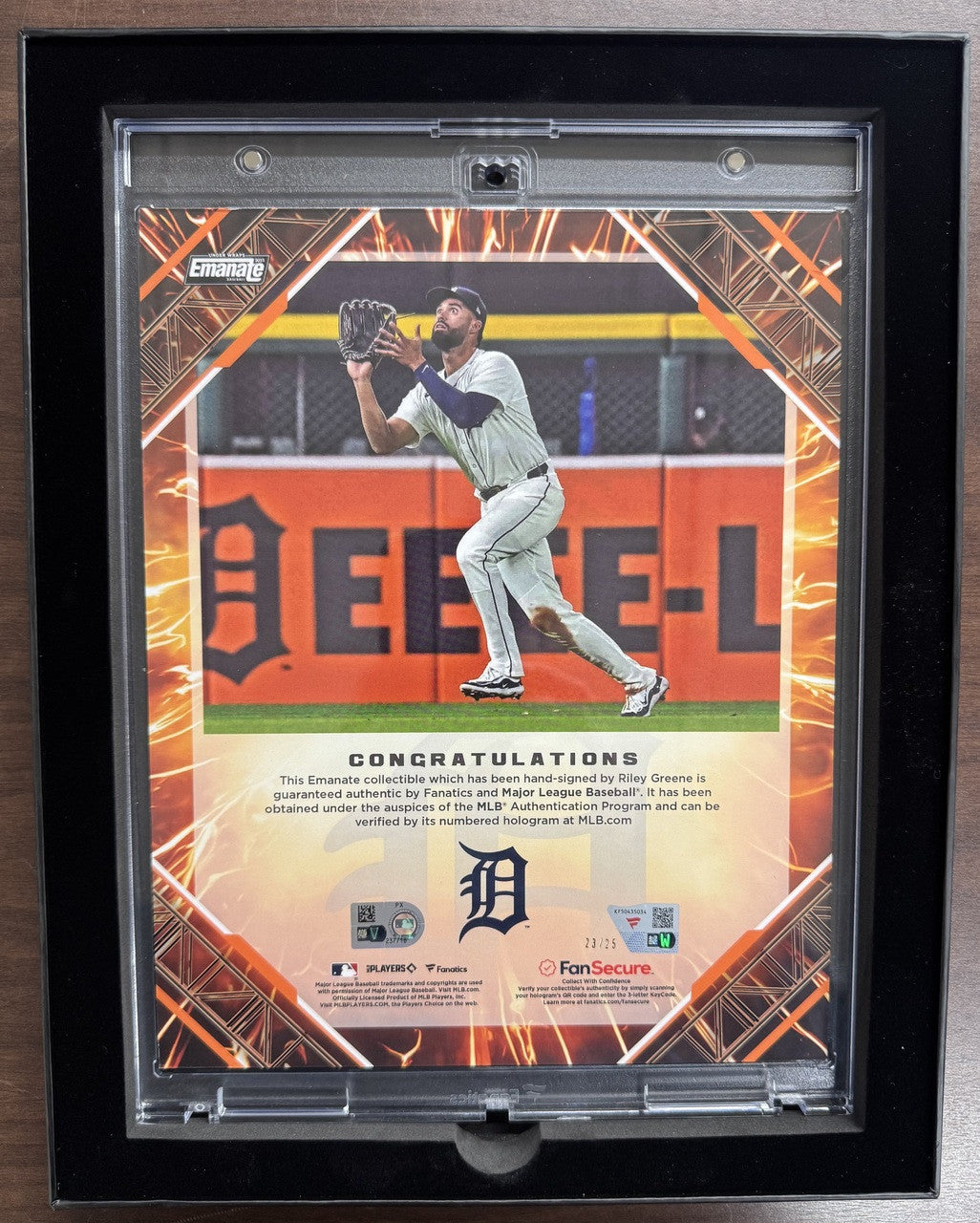 2025 Fanatics Under Wraps Emanate Riley Greene Auto Orange /25