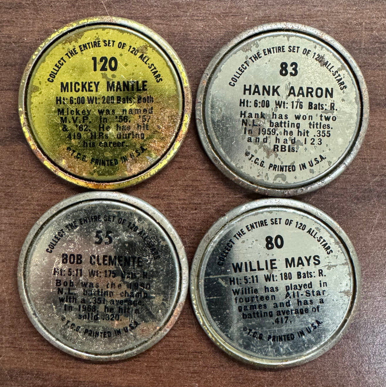 1964 Topps Baseball Coins Lot of 38 Low Grade Mantle Aaron Mays